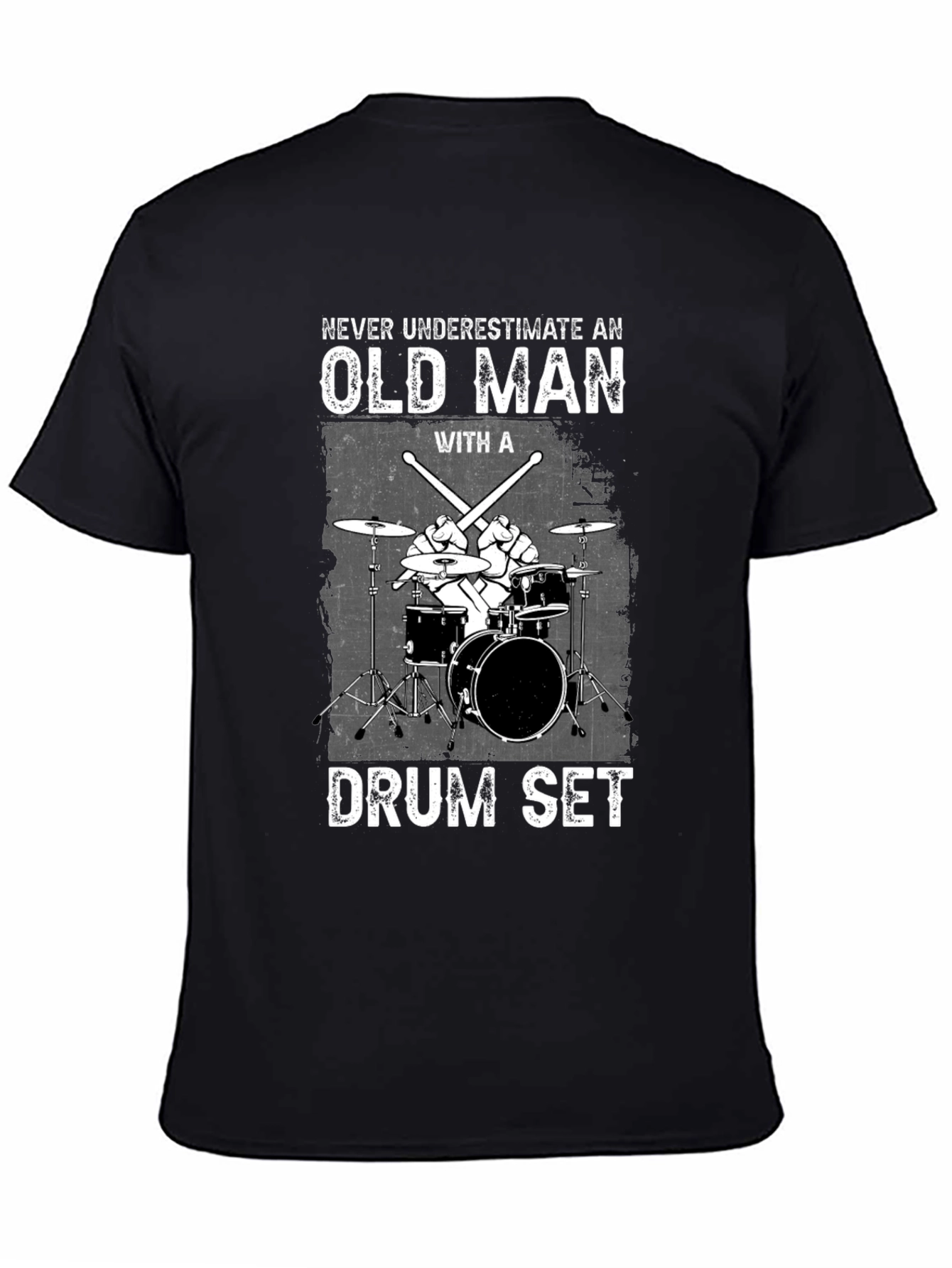 Old Man Drum Set Graphic Tee