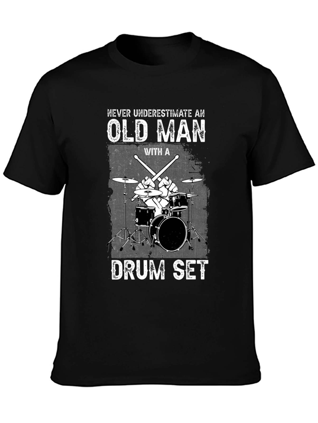 Old Man Drum Set Graphic Tee