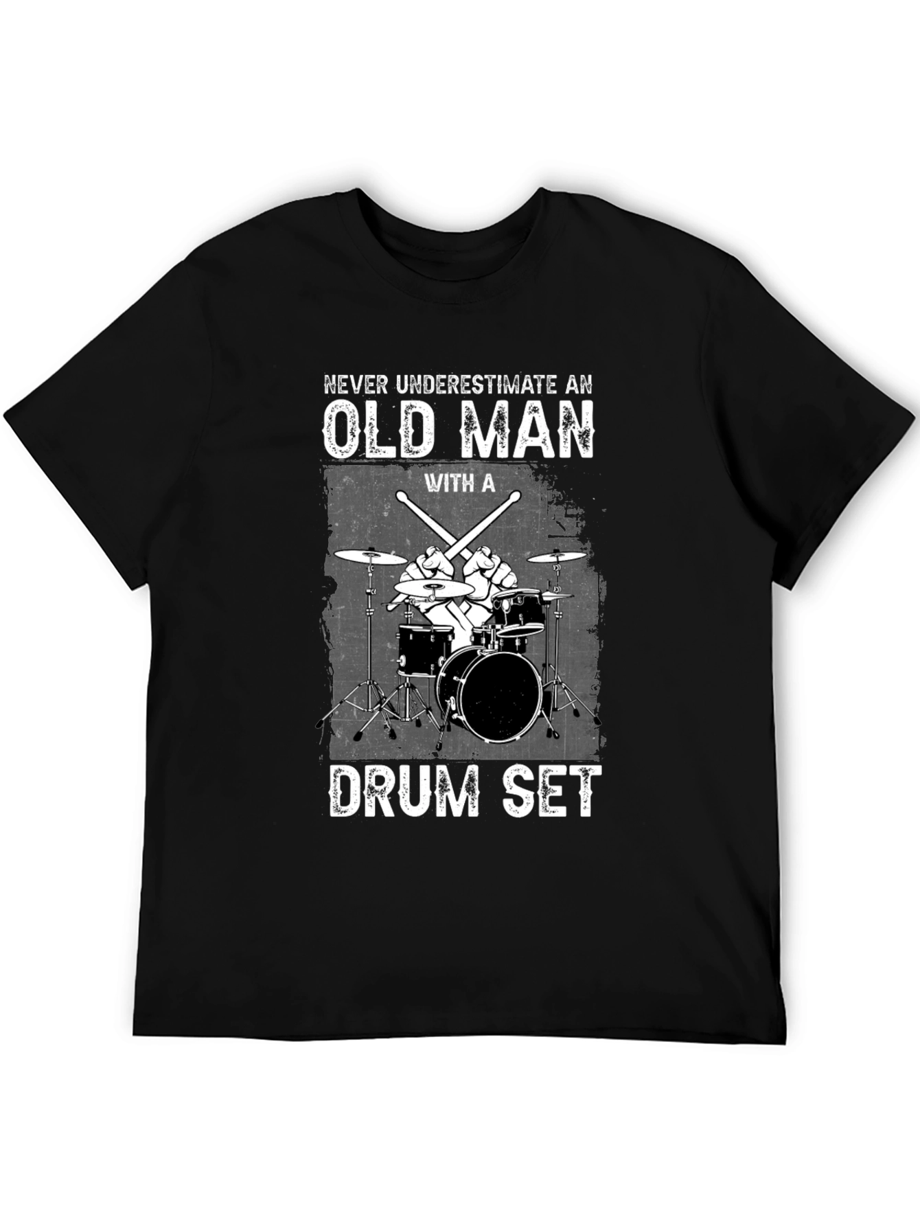 Old Man Drum Set Graphic Tee