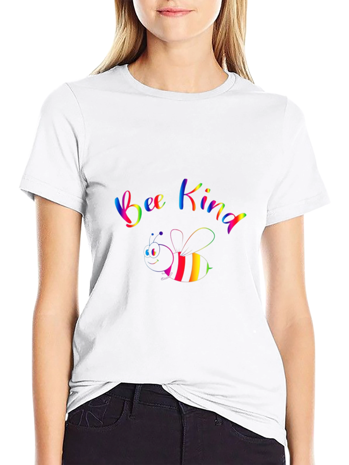 Bee Kind Rainbow Graphic Tee