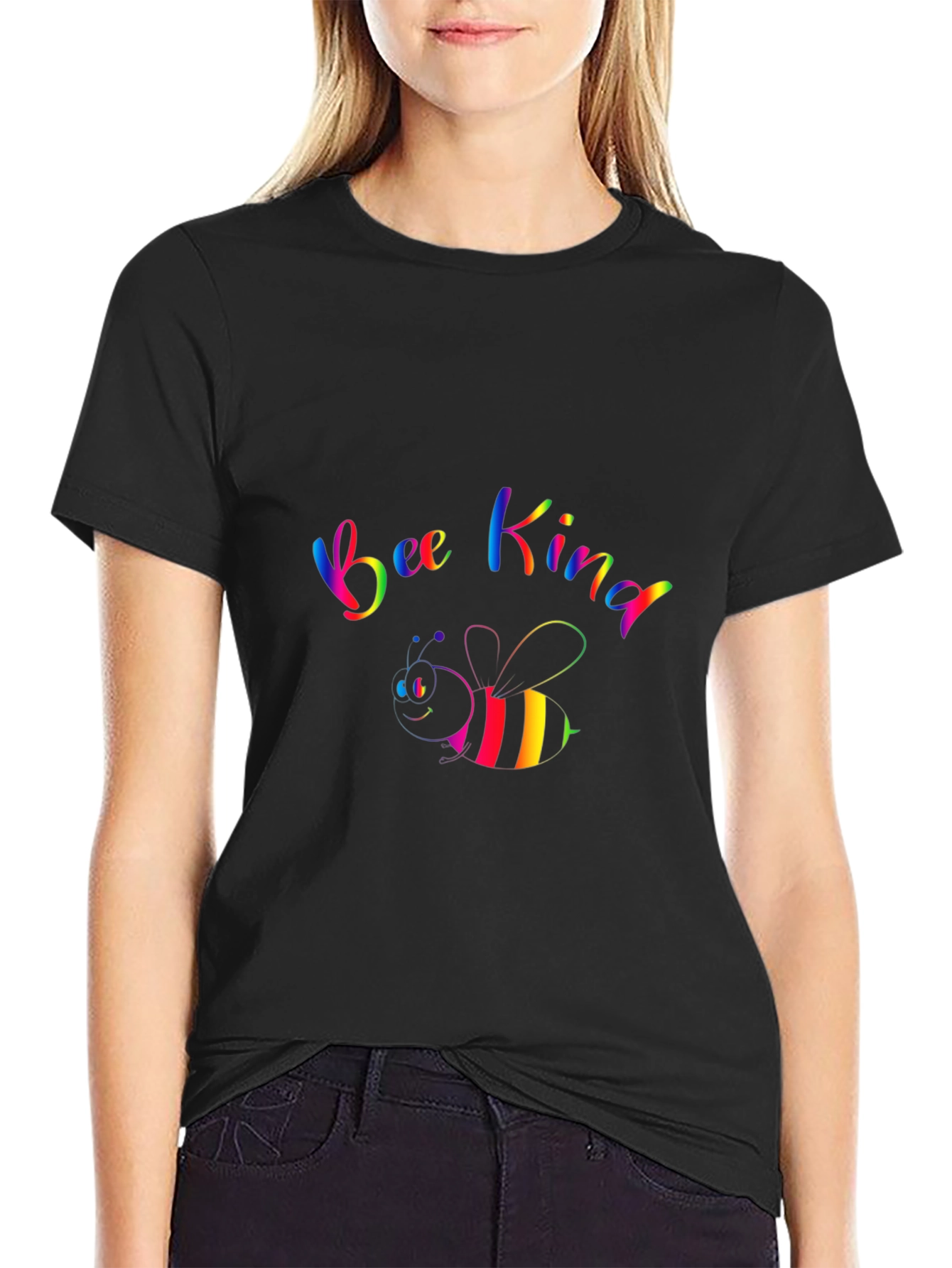 Bee Kind Rainbow Graphic Tee