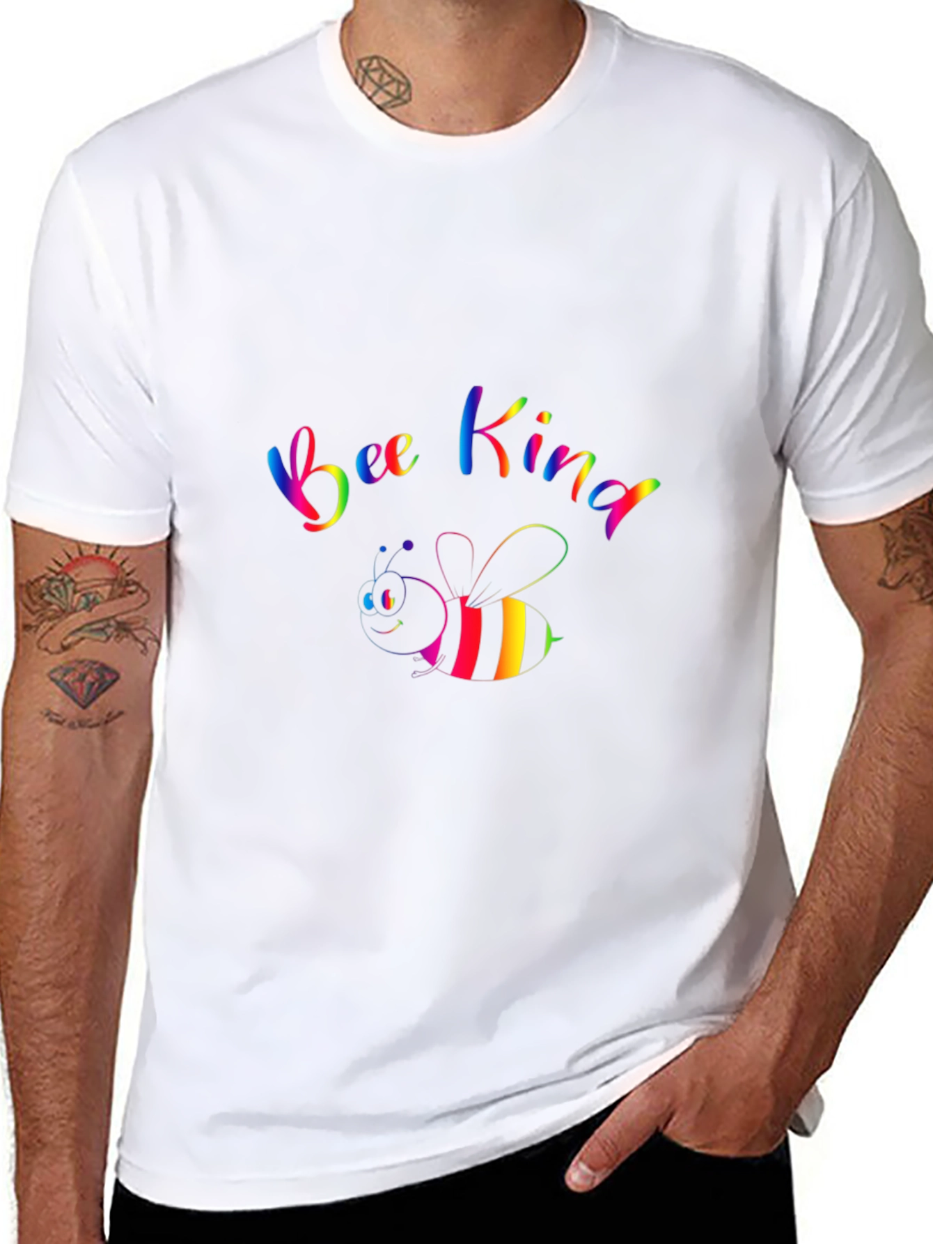 Bee Kind Rainbow Graphic Tee