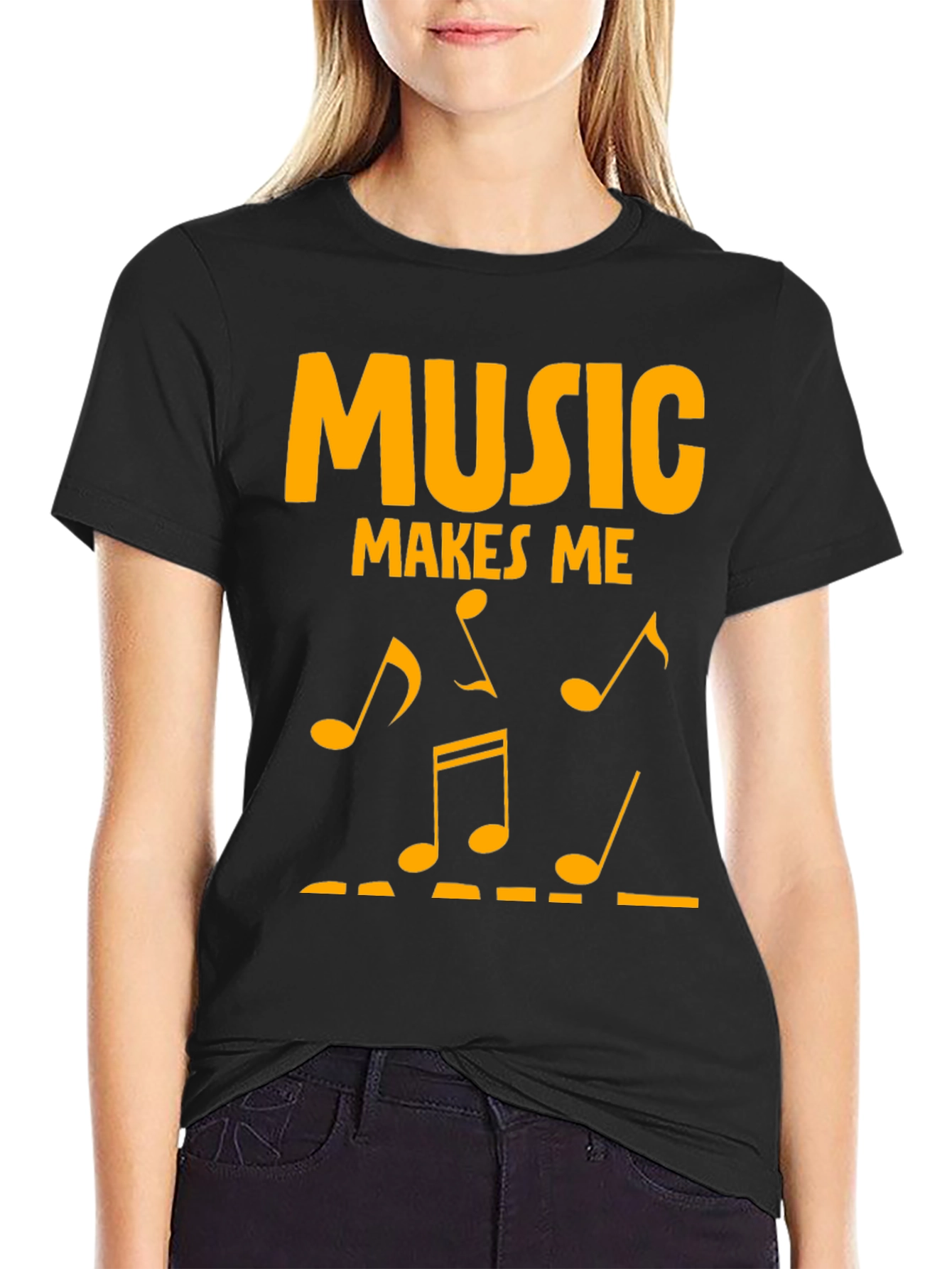Music Makes Me T-Shirt - Black Graphic Tee
