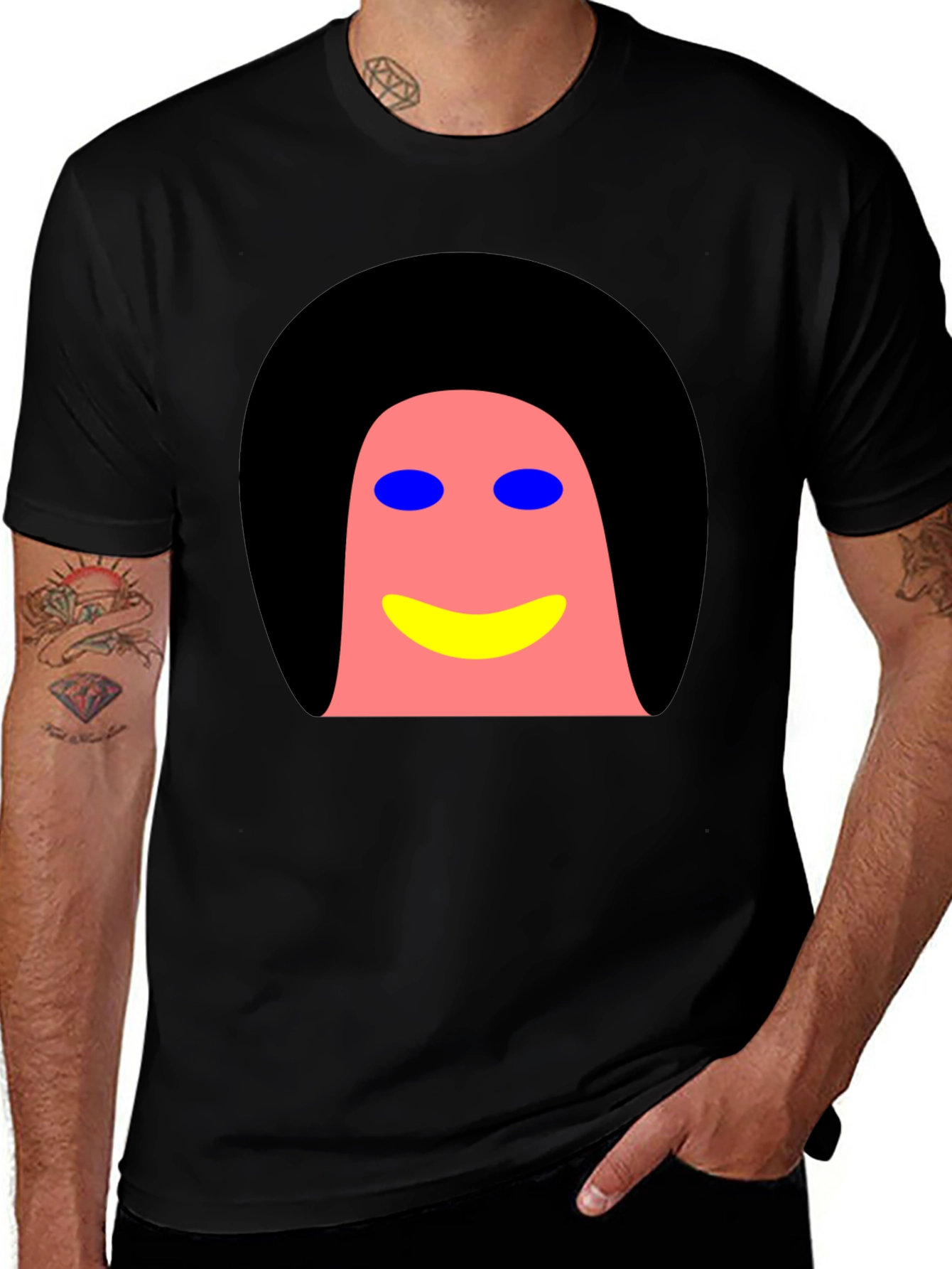 Abstract Face Graphic Tee - Modern Art Shirt