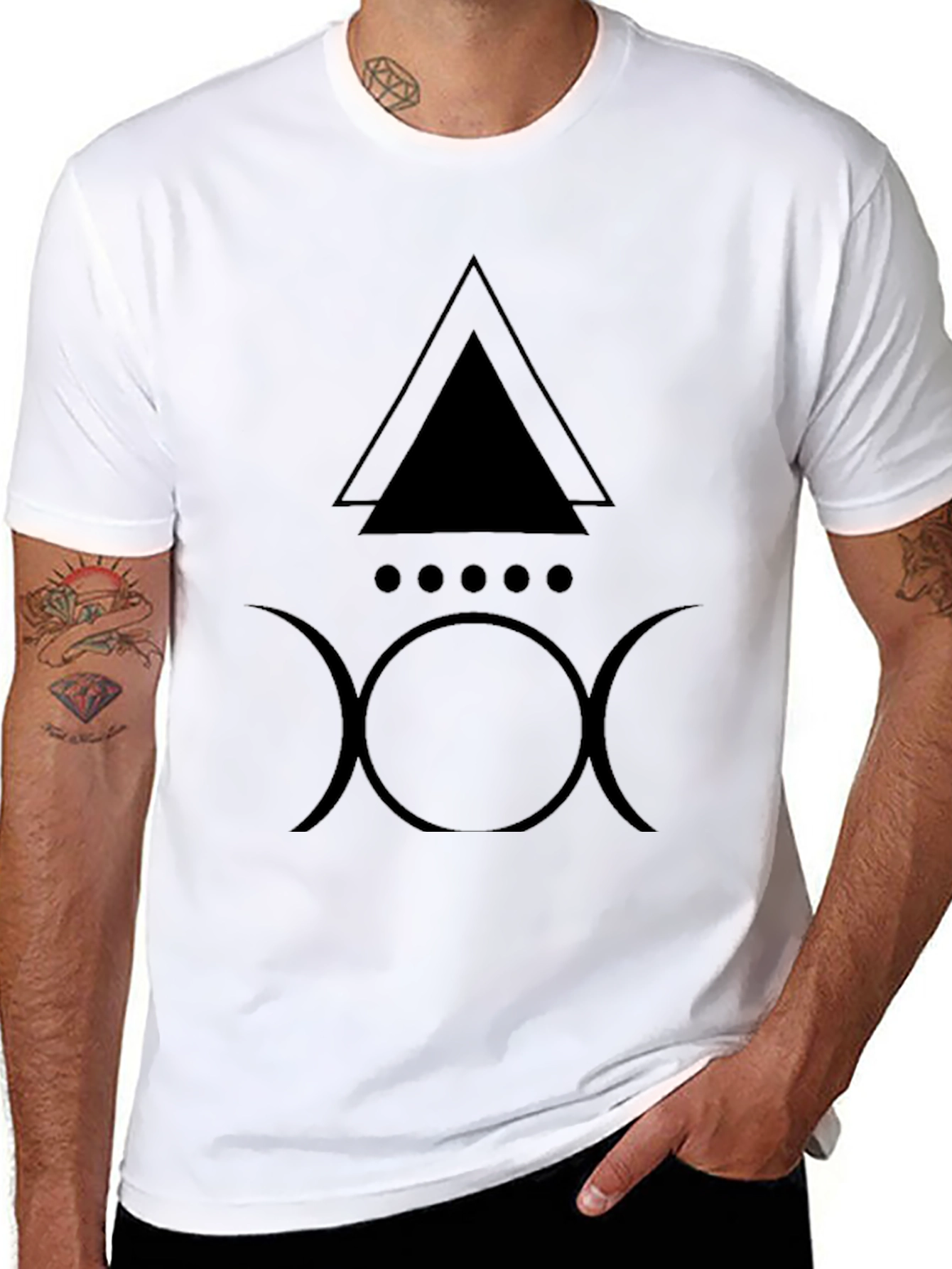 Geometric Symbol Black T-Shirt