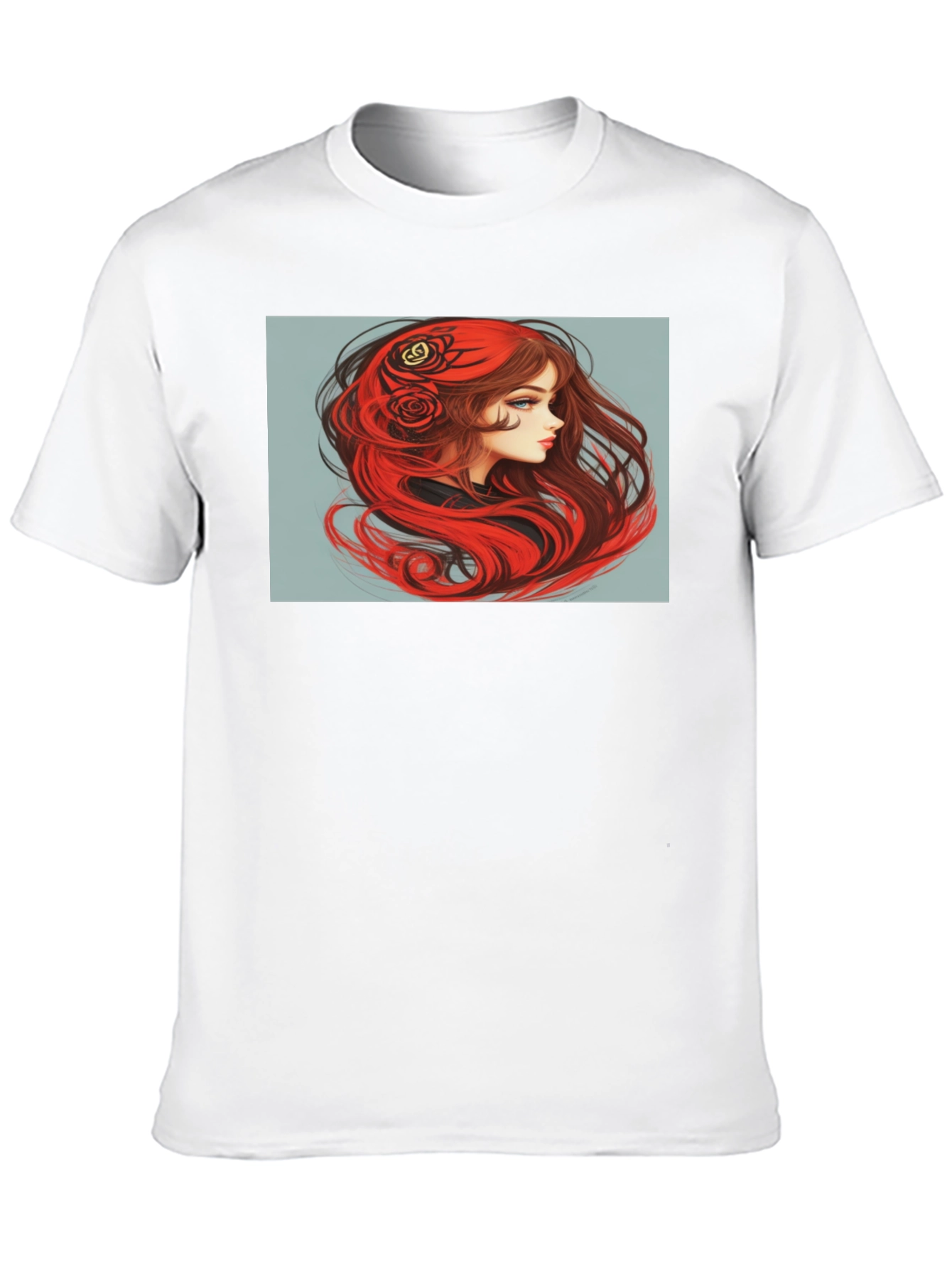 Red-Haired Woman Graphic Black T-Shirt