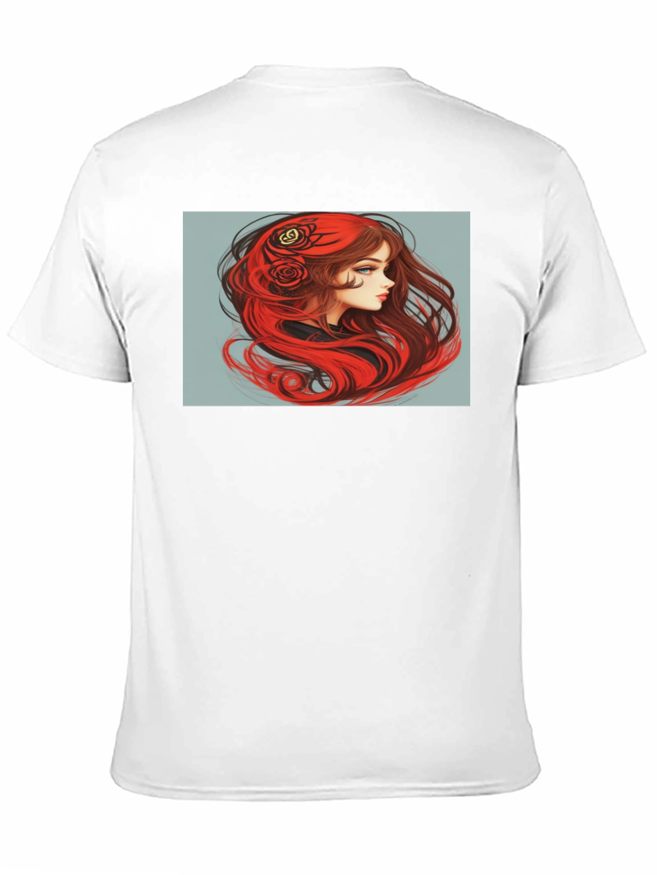 Red-Haired Woman Graphic Black T-Shirt