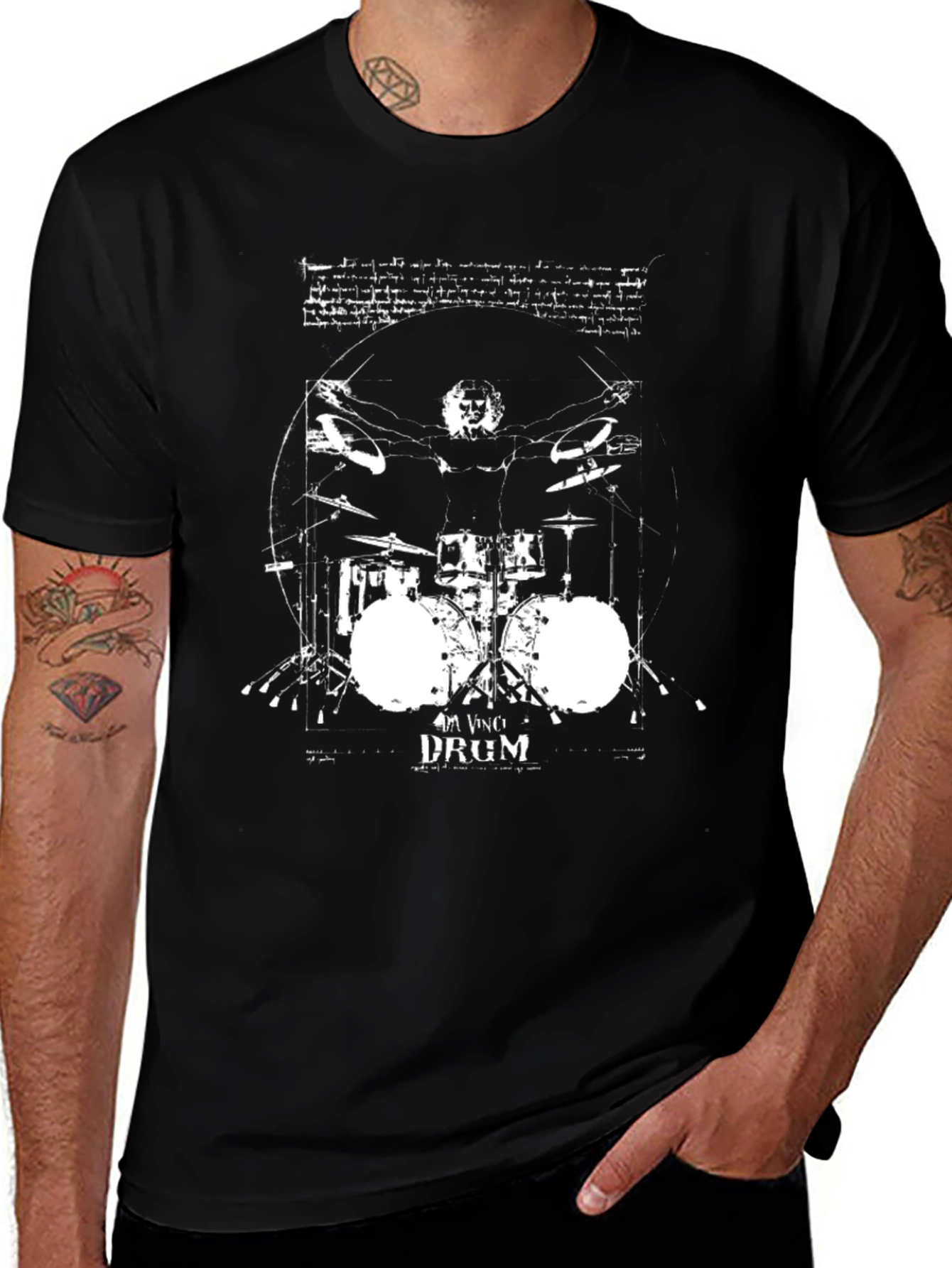 Da Vinci Drummer Black T-Shirt