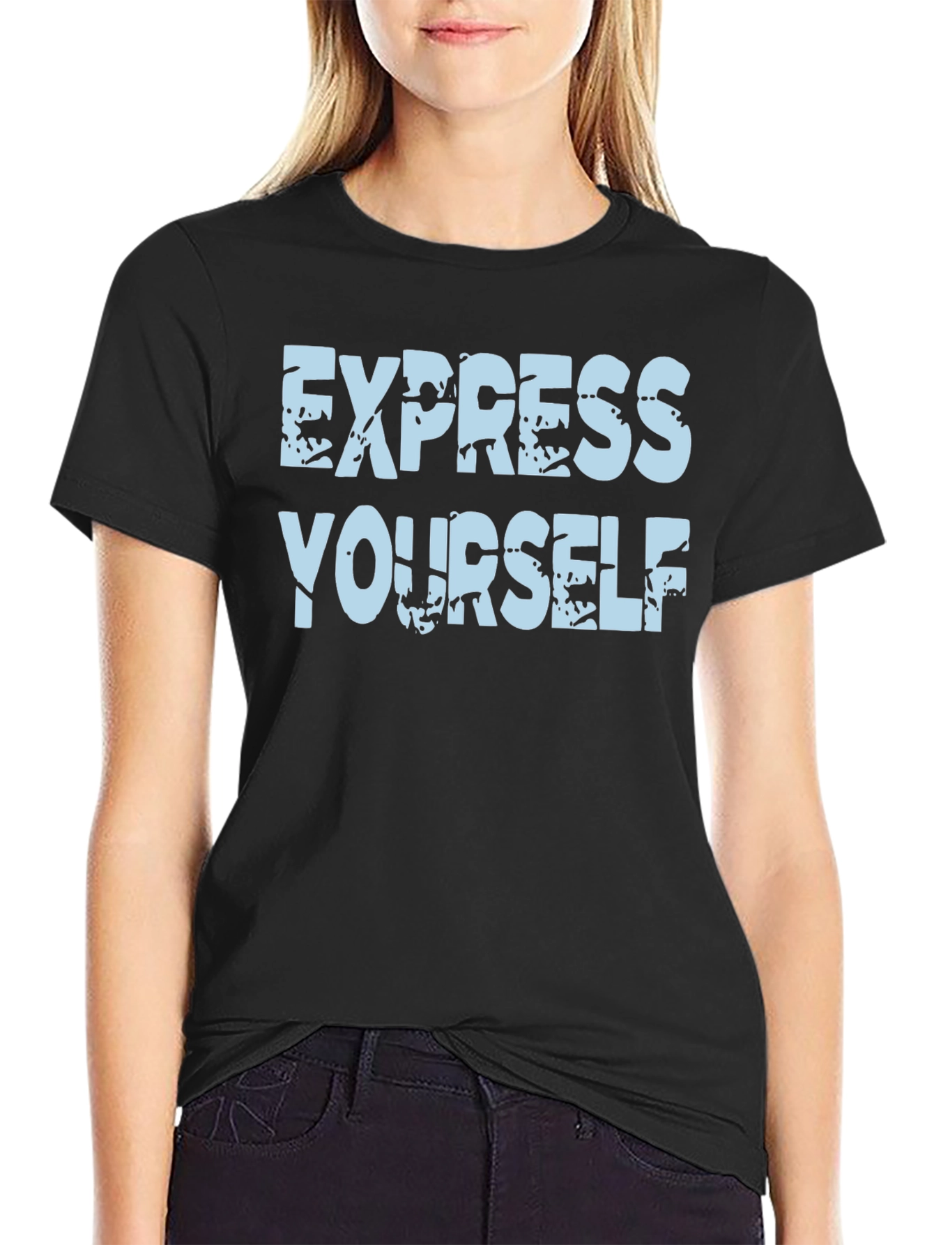 Express Yourself Graphic Tee - Black Cotton T-Shirt