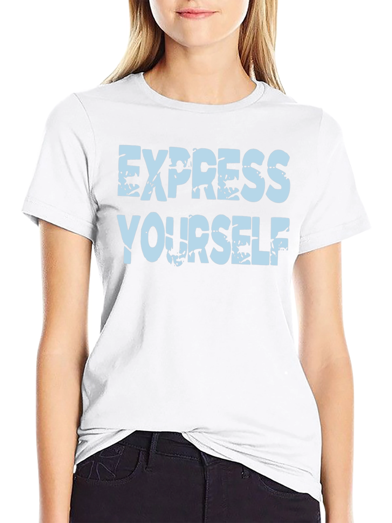 Express Yourself Graphic Tee - Black Cotton T-Shirt
