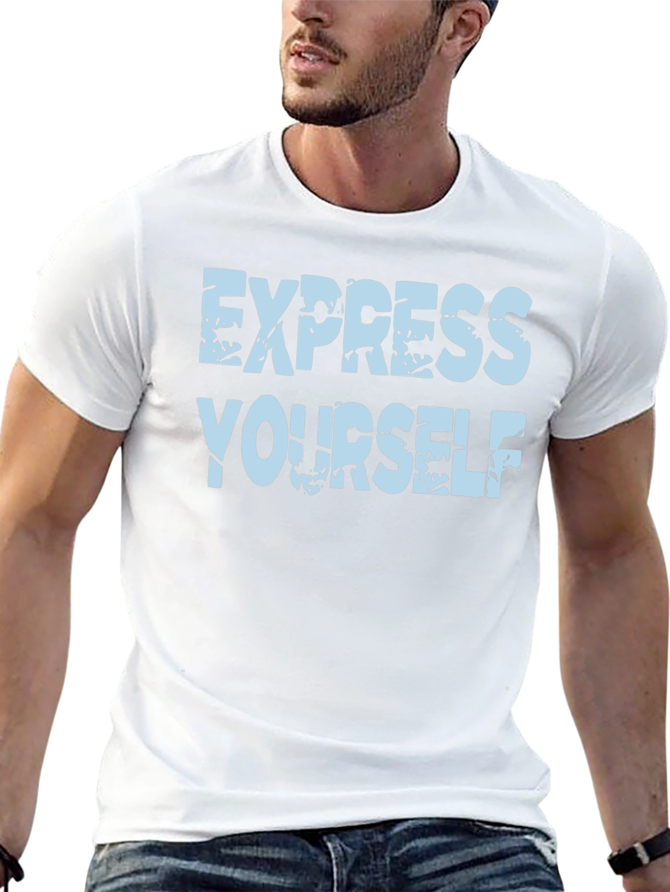 Express Yourself Graphic Tee - Black Cotton T-Shirt