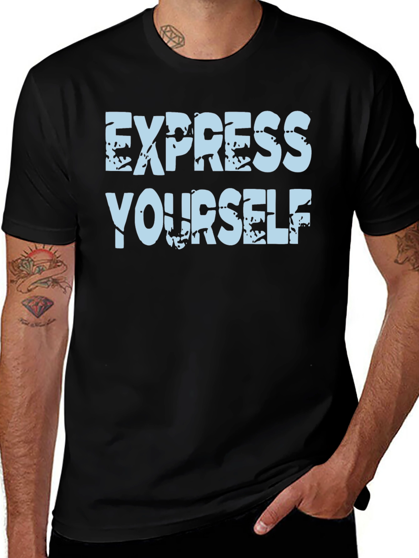 Express Yourself Graphic Tee - Black Cotton T-Shirt