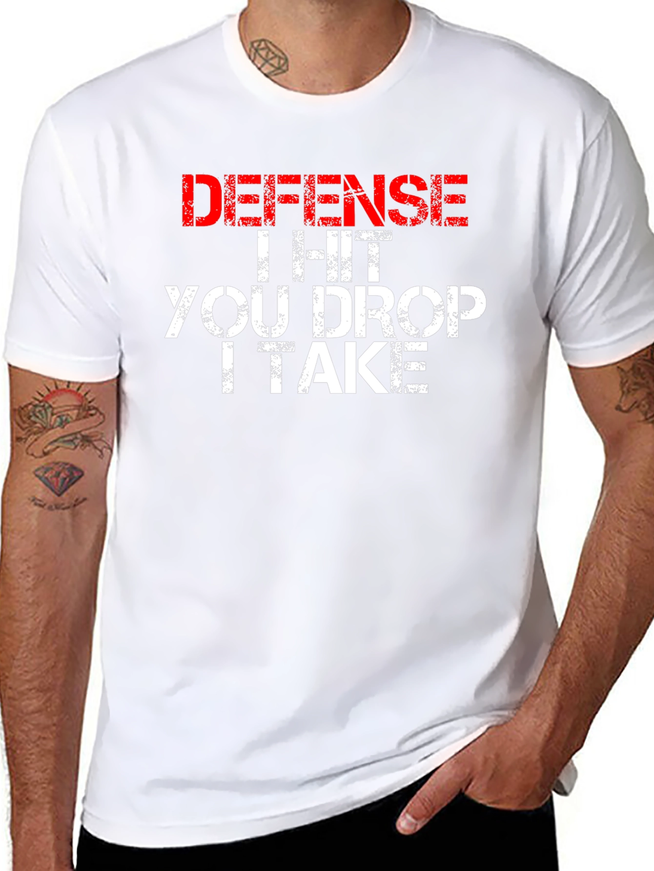 Defense I Hit You Drop I Take Funny T-Shirt