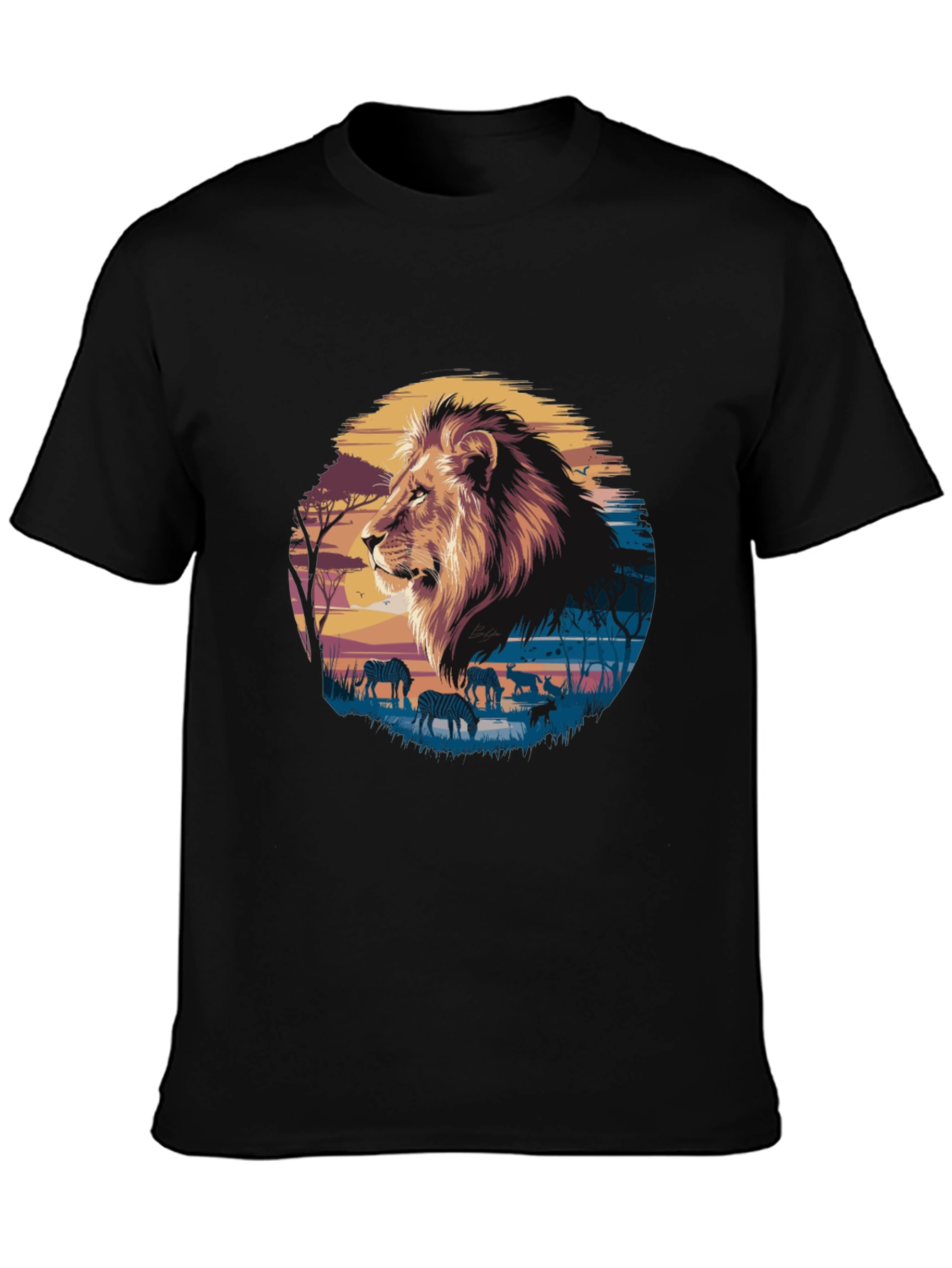Savanna Lion Graphic Tee - Premium Comfort