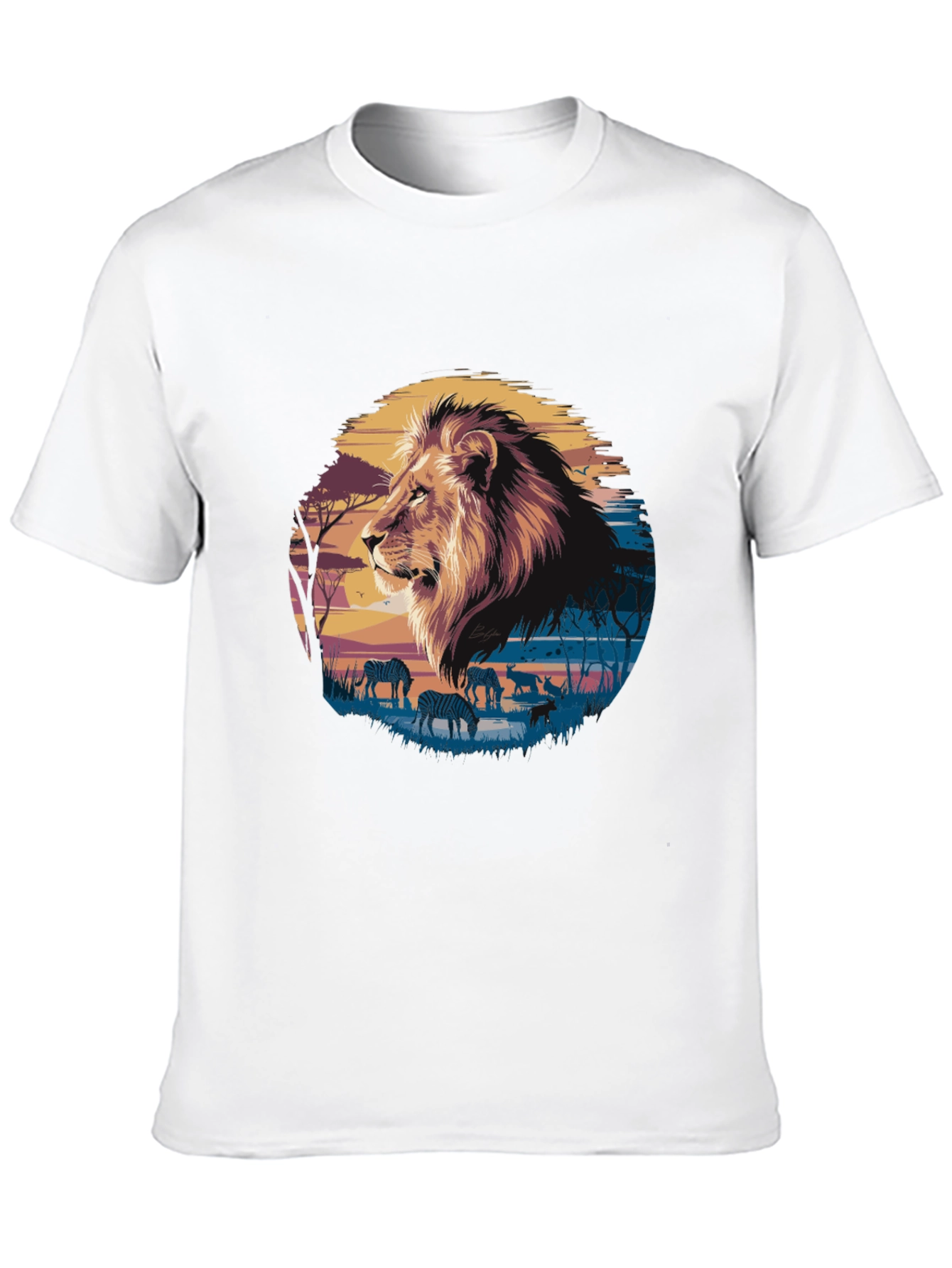 Savanna Lion Graphic Tee - Premium Comfort