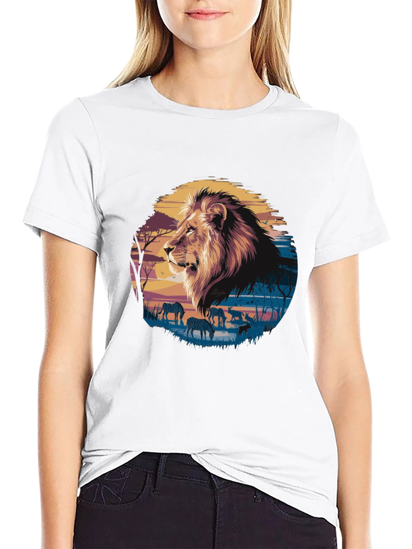 Savanna Lion Graphic Tee - Premium Comfort