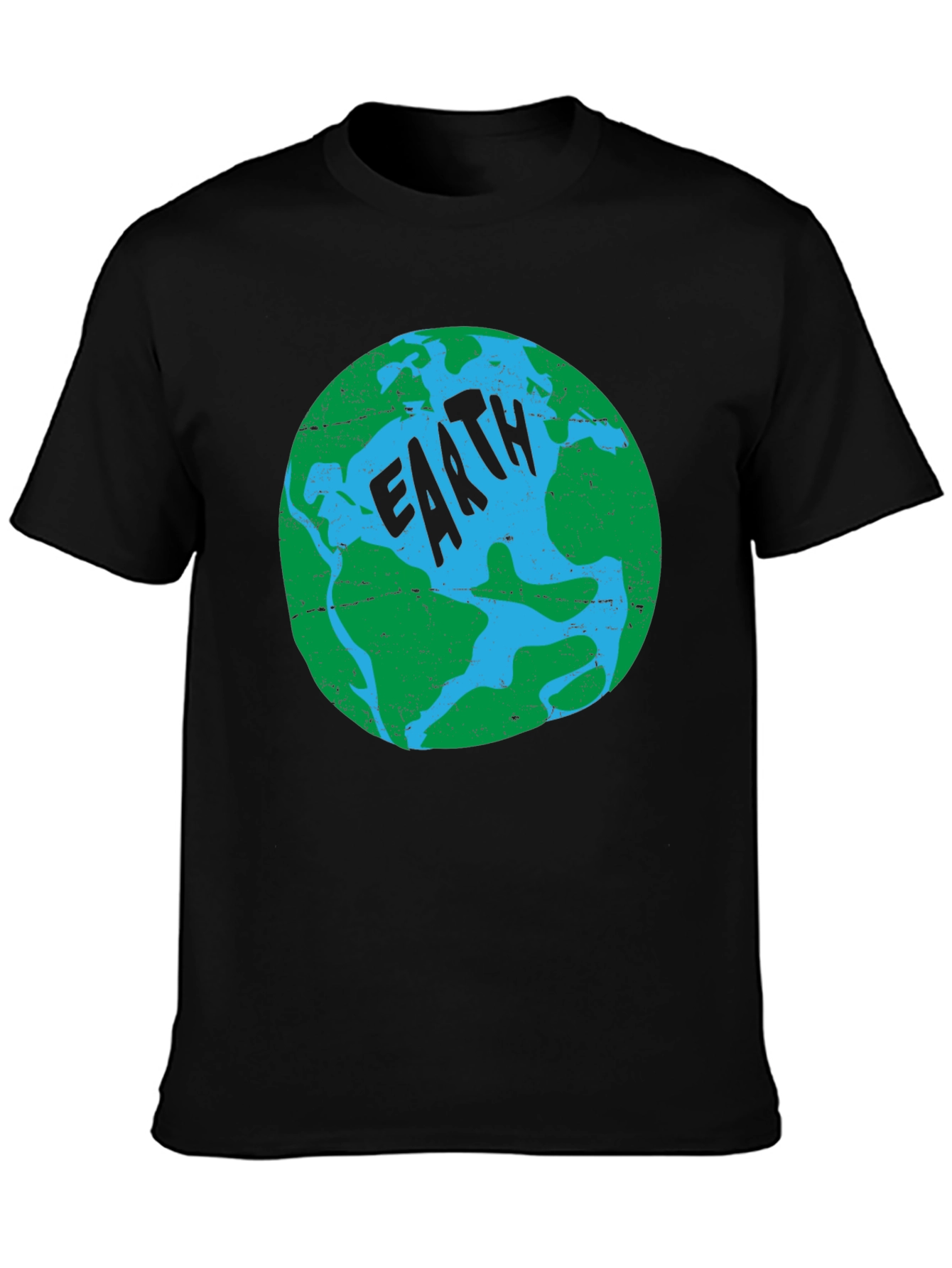 Earth Graphic Print T-Shirt - Black
