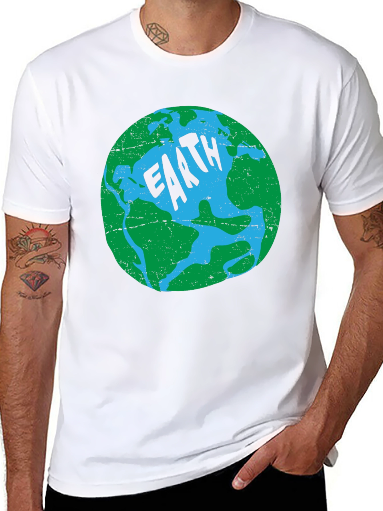 Earth Graphic Print T-Shirt - Black