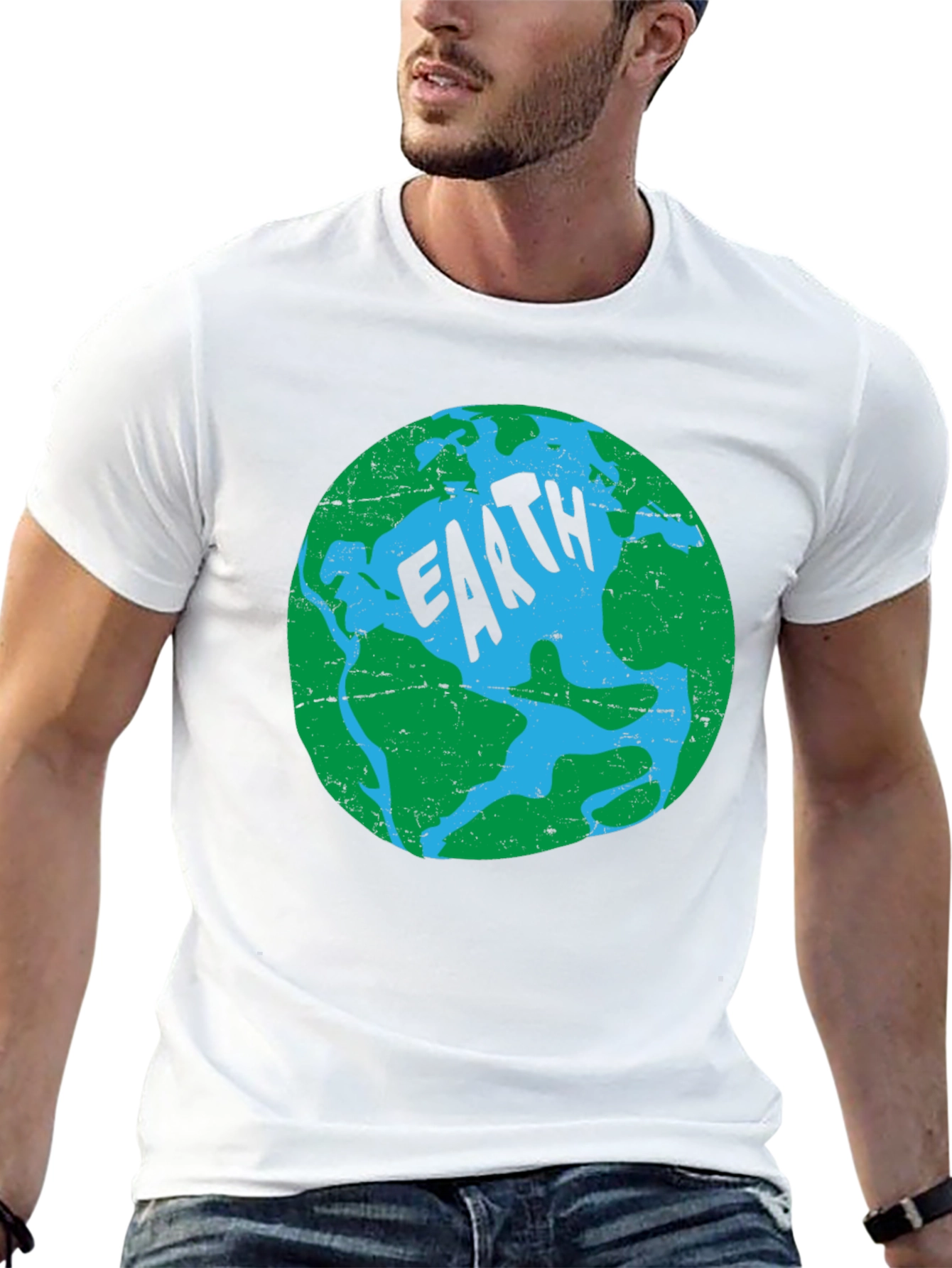 Earth Graphic Print T-Shirt - Black