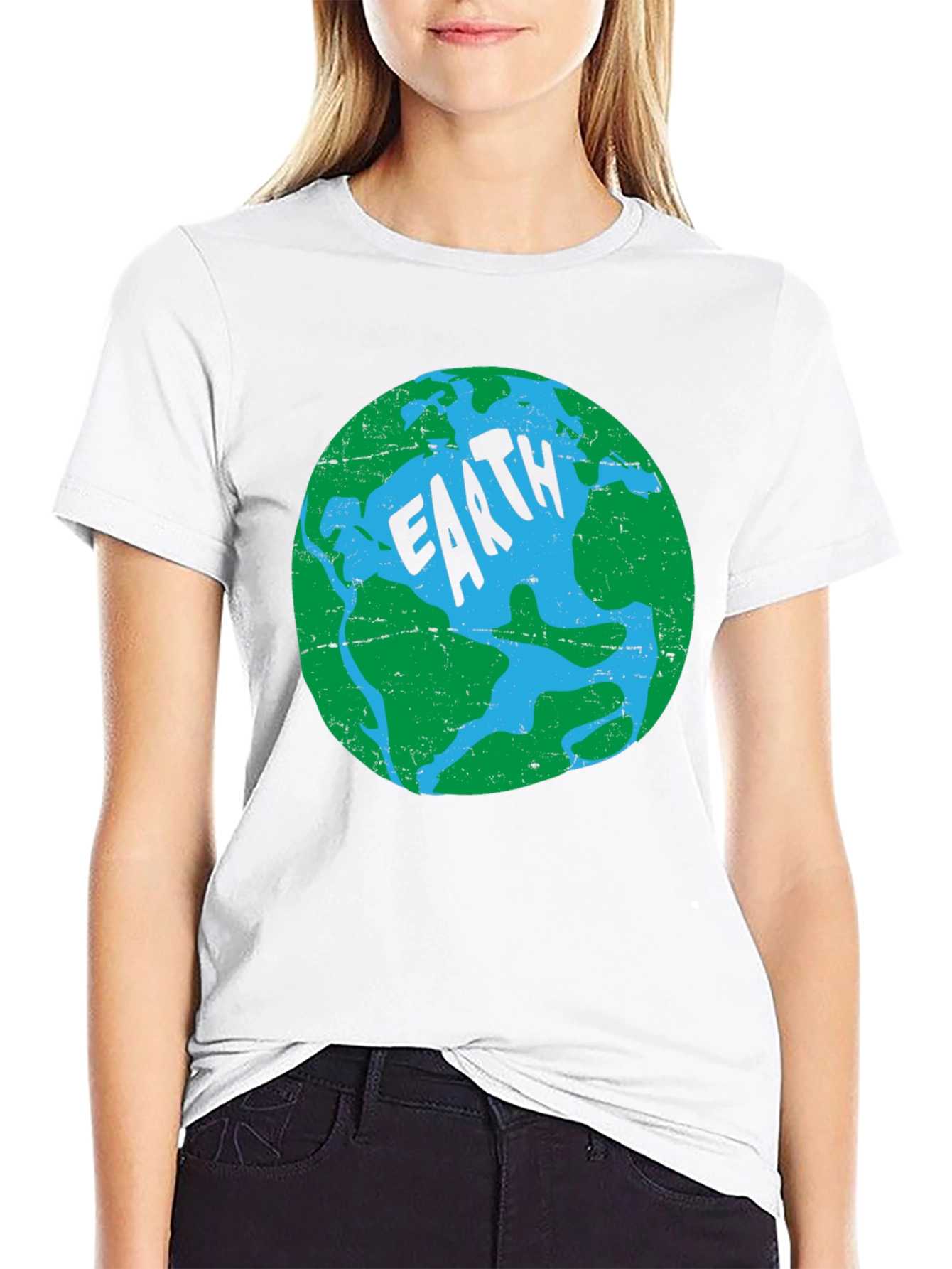 Earth Graphic Print T-Shirt - Black