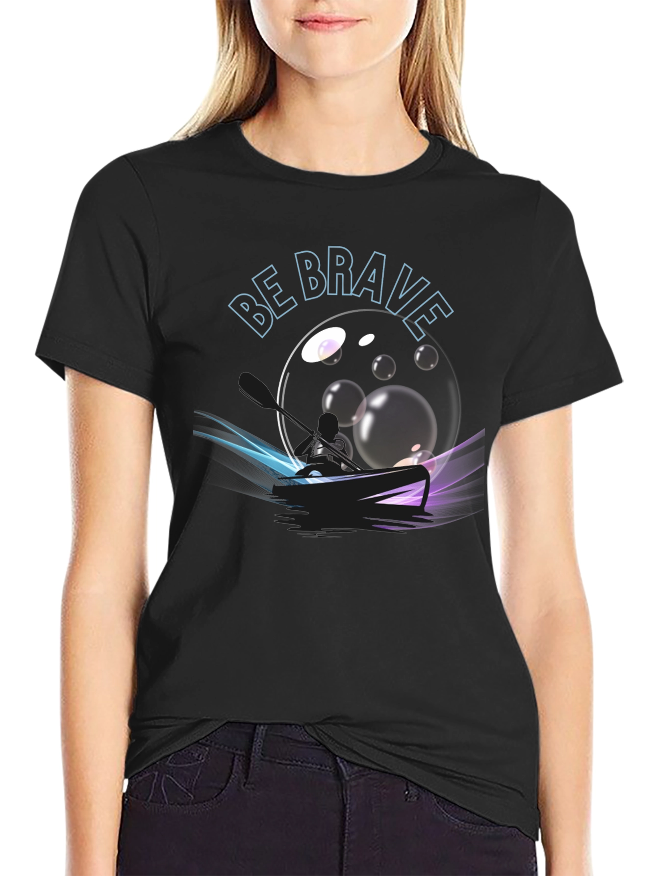 Be Brave Graphic Black T-Shirt