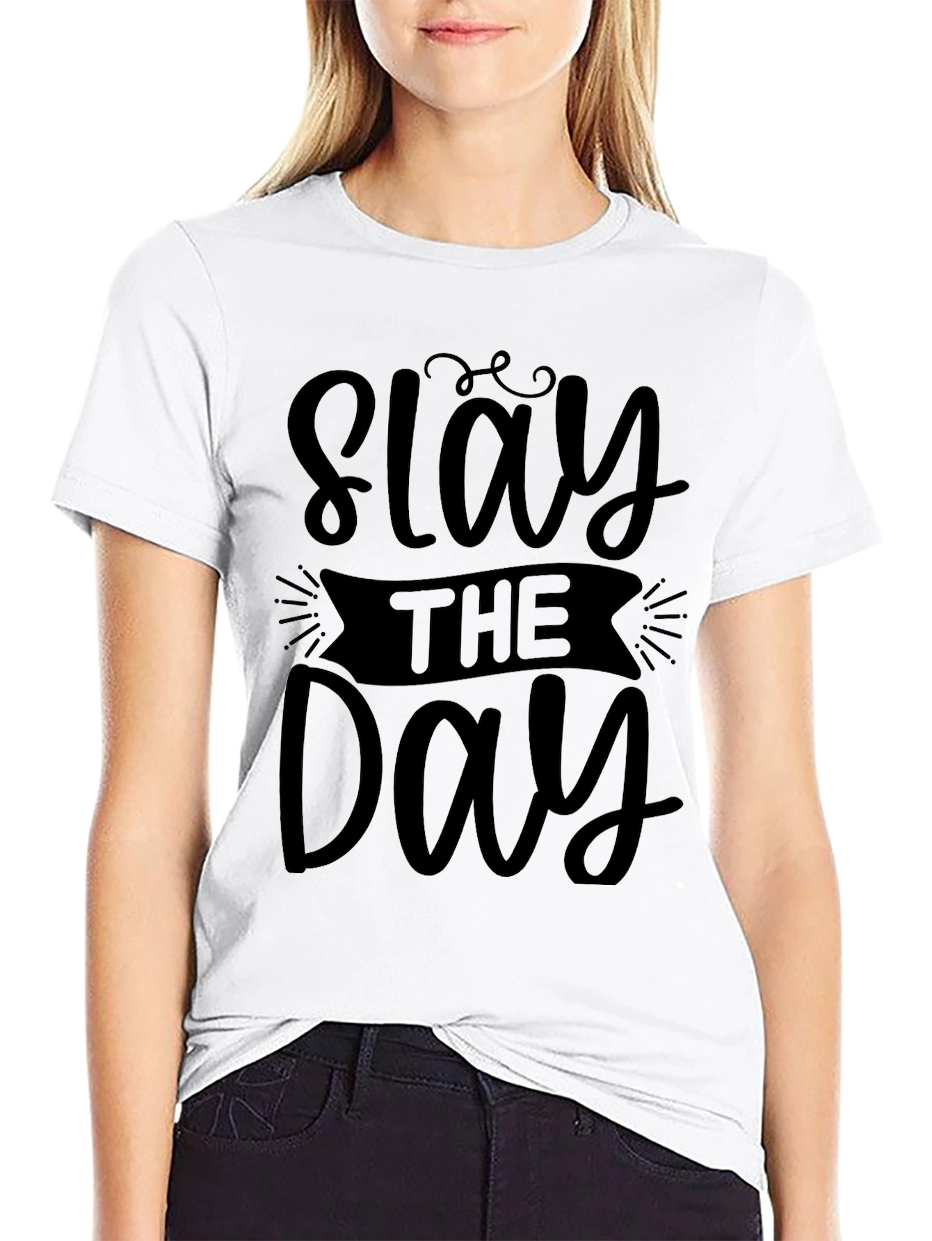 Slay the Day Black Graphic T-Shirt
