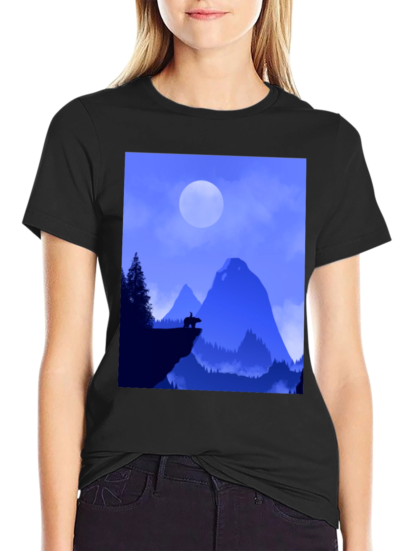 Natures Silhouette Black T-Shirt