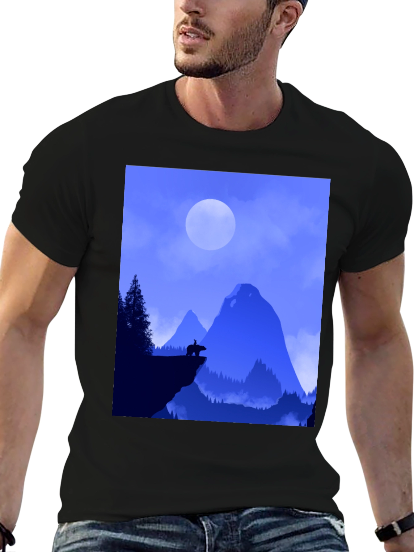 Natures Silhouette Black T-Shirt