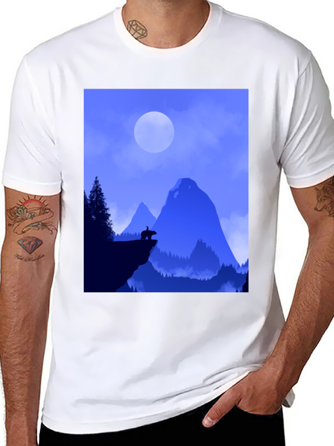 Natures Silhouette Black T-Shirt