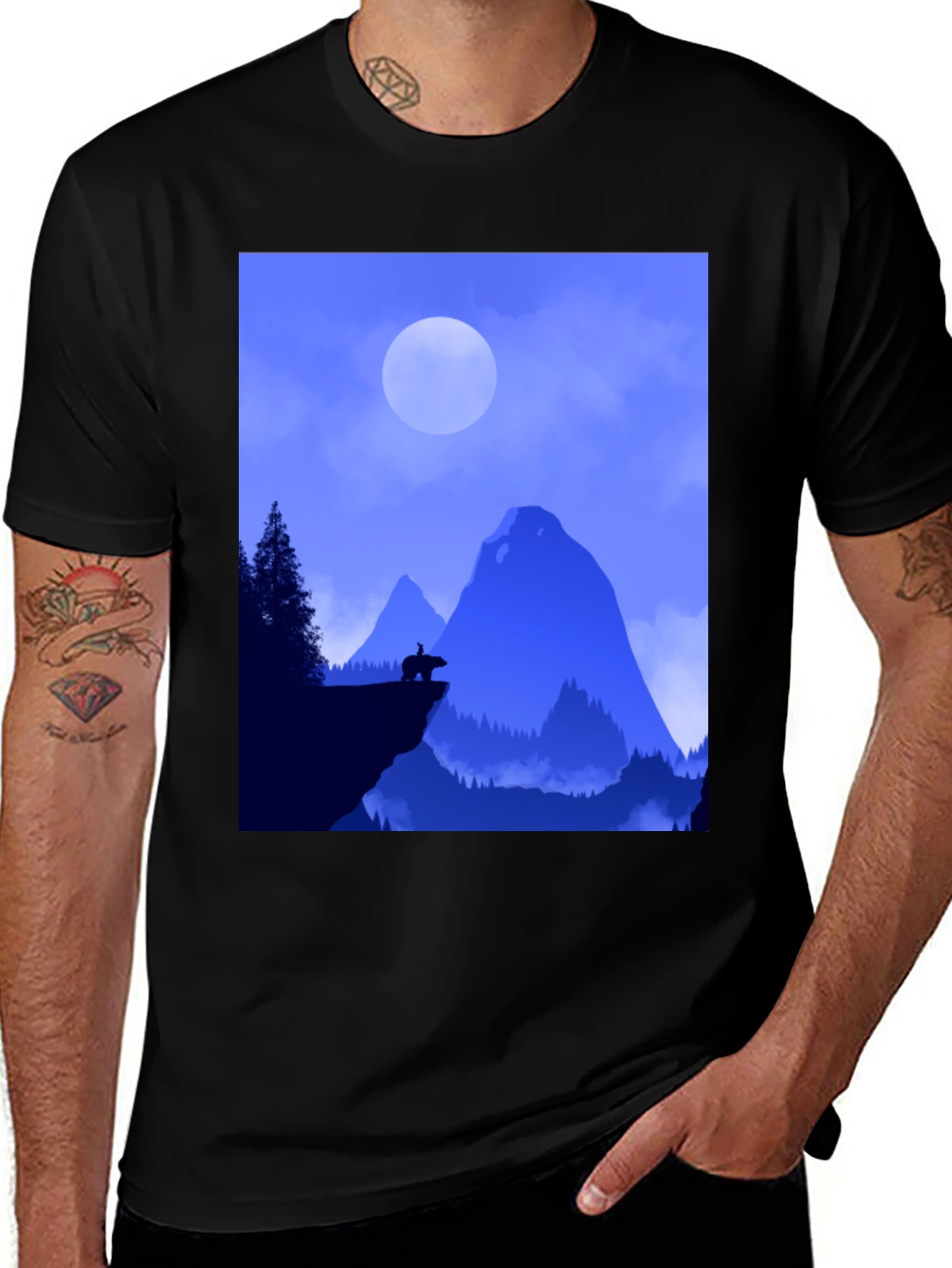 Natures Silhouette Black T-Shirt