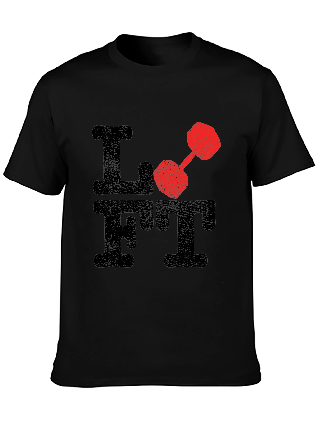 Lift Dumbbell Graphic Tee - Black Cotton T-Shirt
