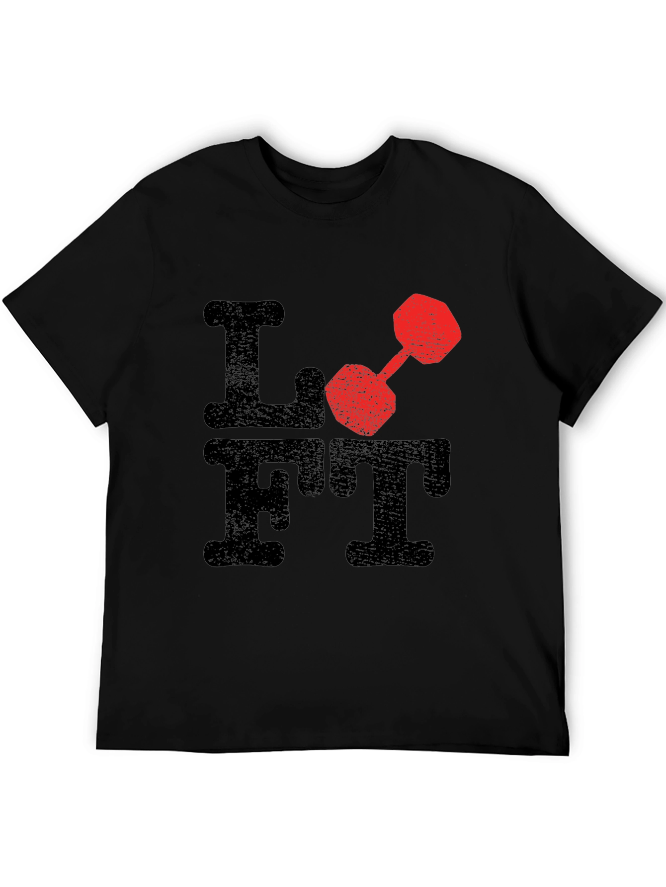 Lift Dumbbell Graphic Tee - Black Cotton T-Shirt