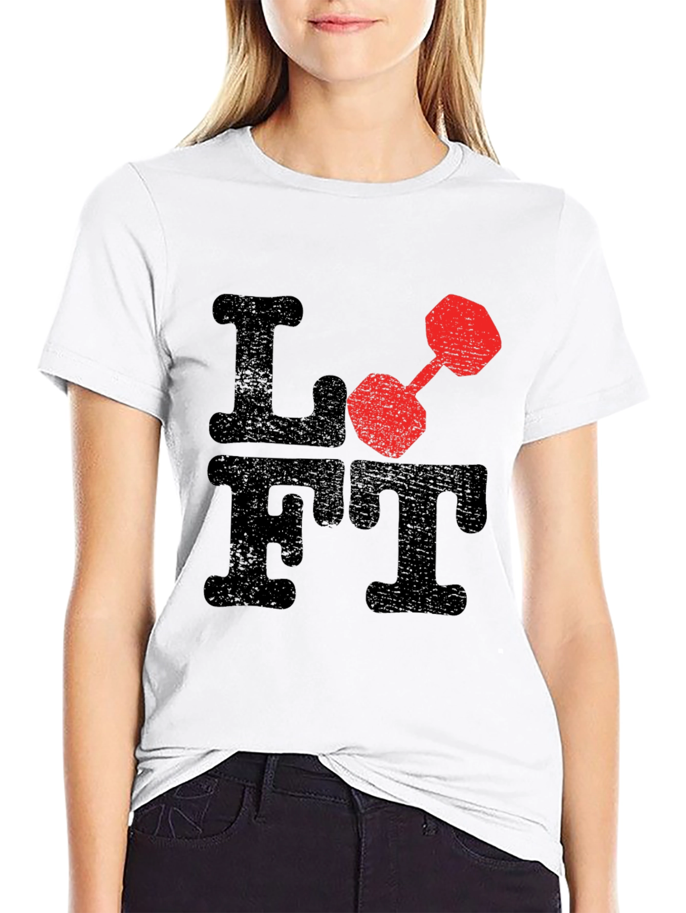 Lift Dumbbell Graphic Tee - Black Cotton T-Shirt