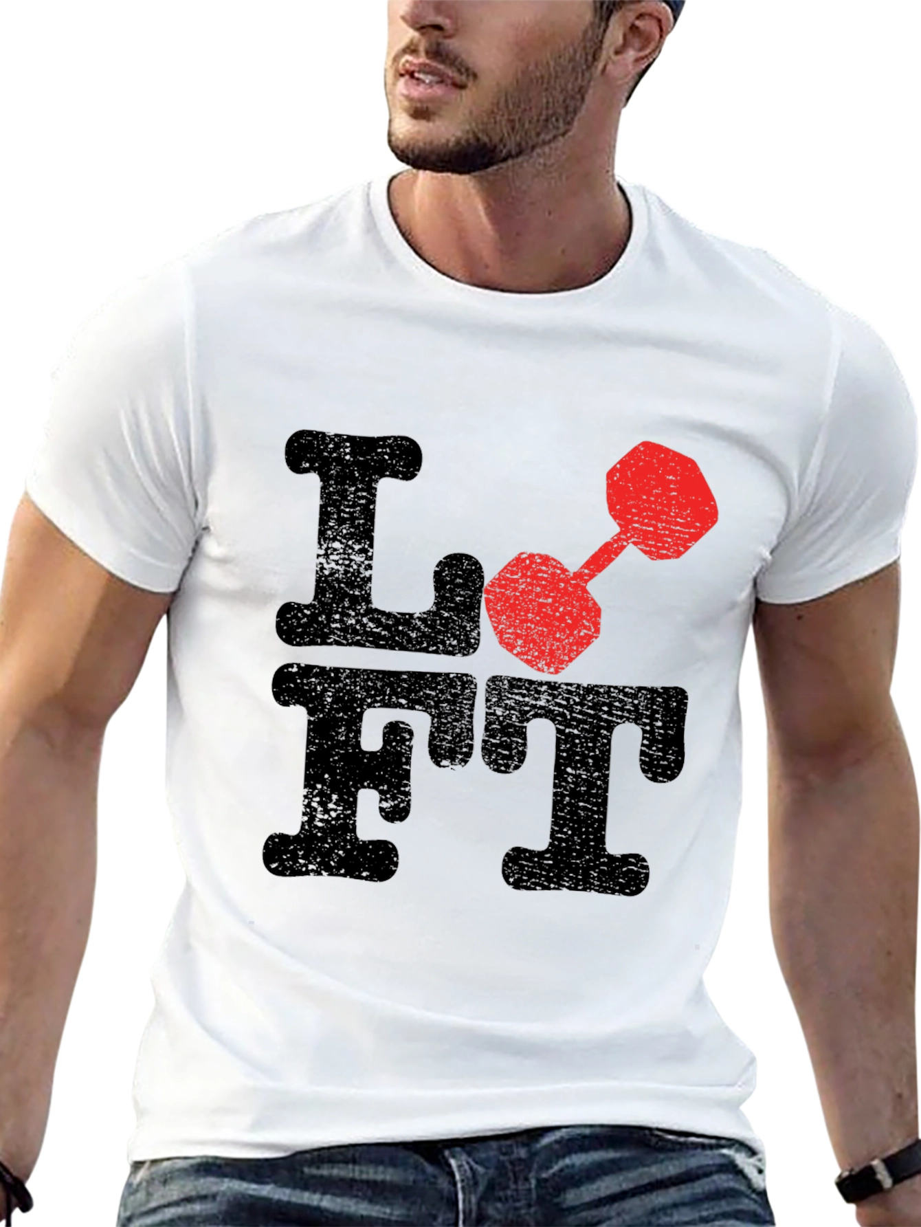 Lift Dumbbell Graphic Tee - Black Cotton T-Shirt