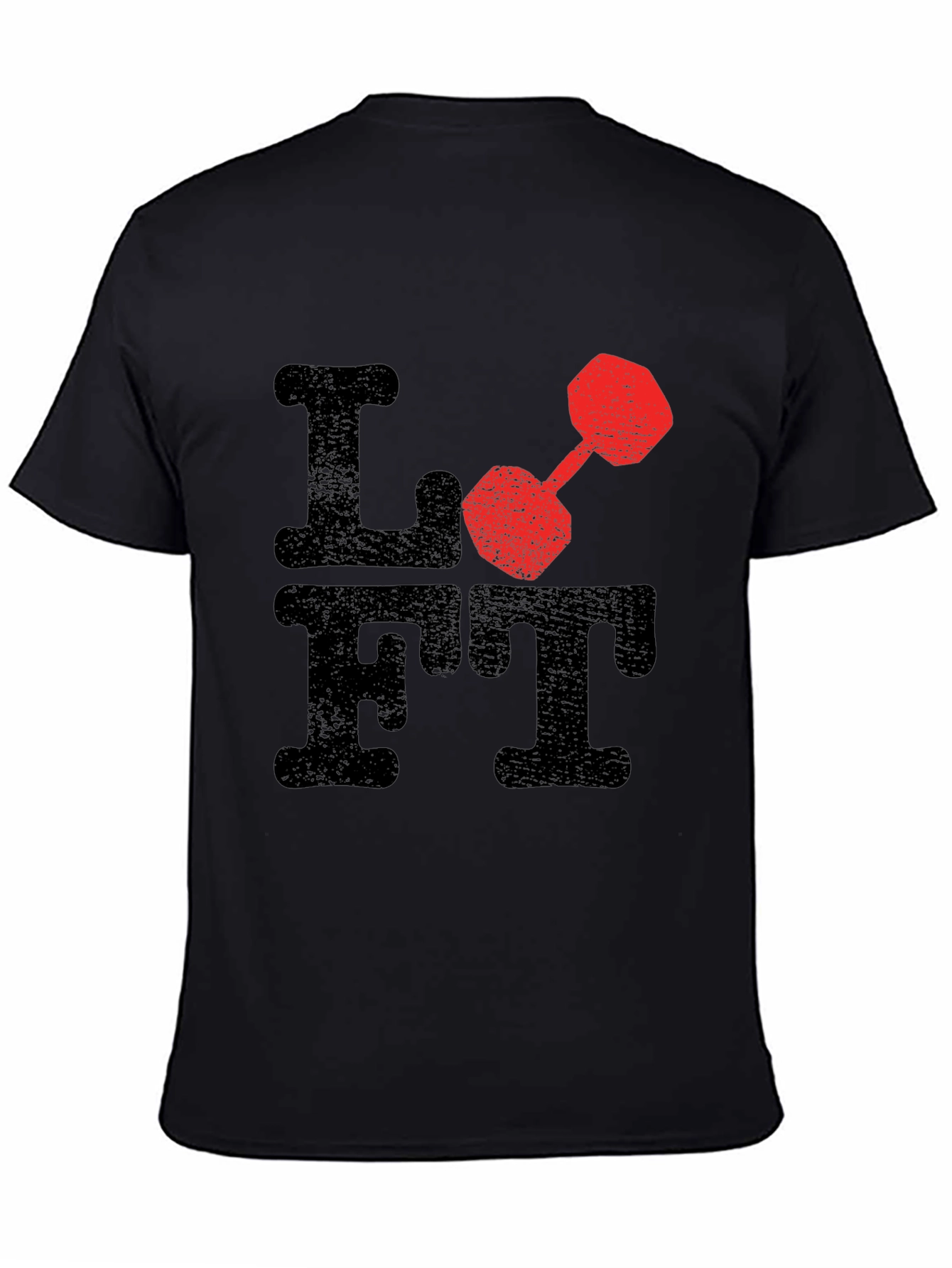 Lift Dumbbell Graphic Tee - Black Cotton T-Shirt