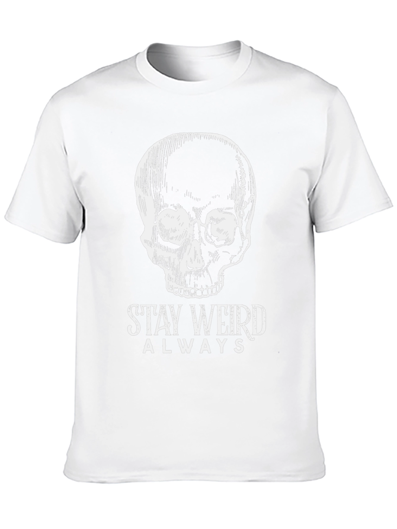 Stay Weird T-Shirt: Skull Design Comfy Cotton Blend