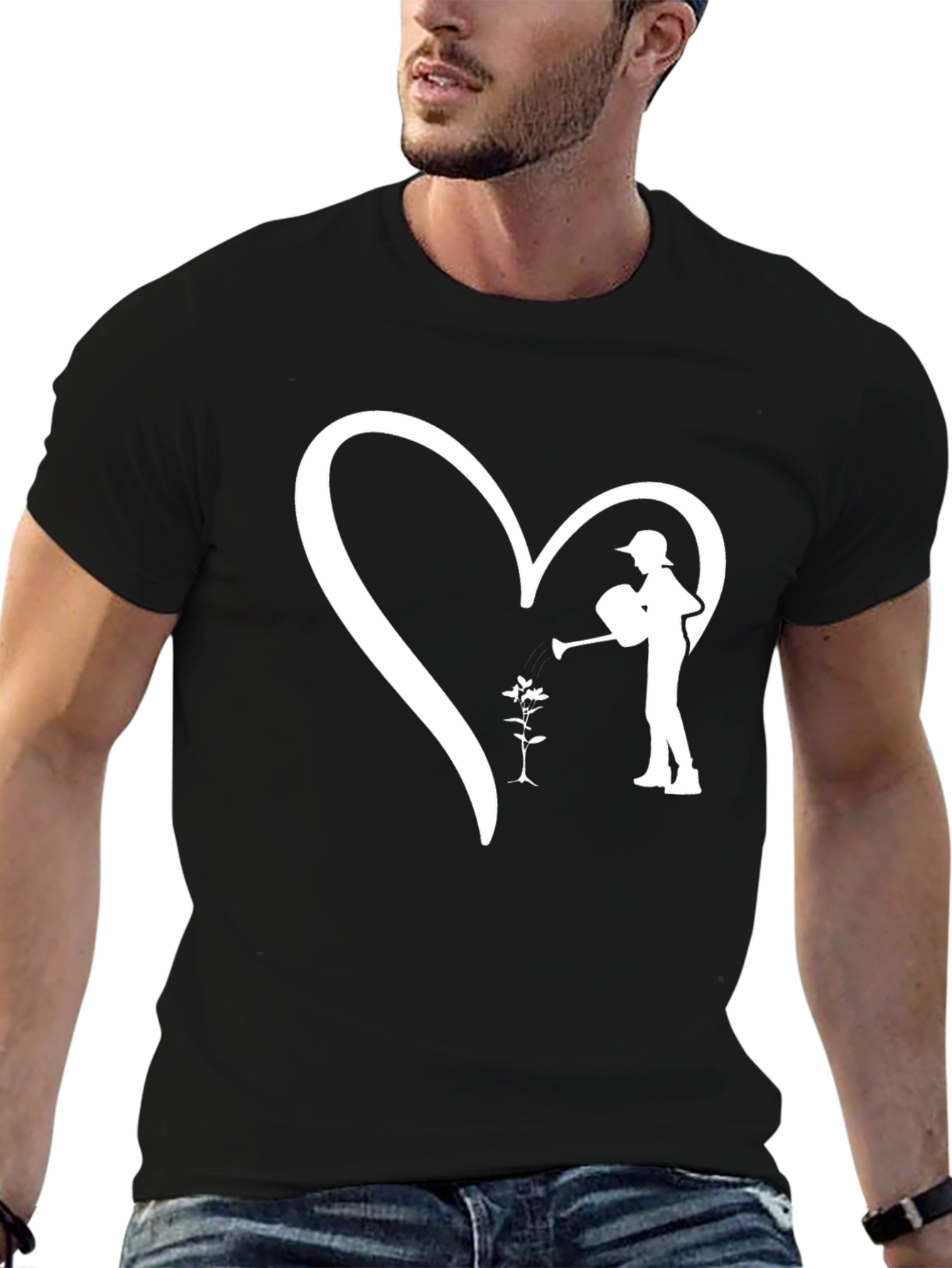 Heart Gardener Graphic Tee - Black Unisex T-Shirt