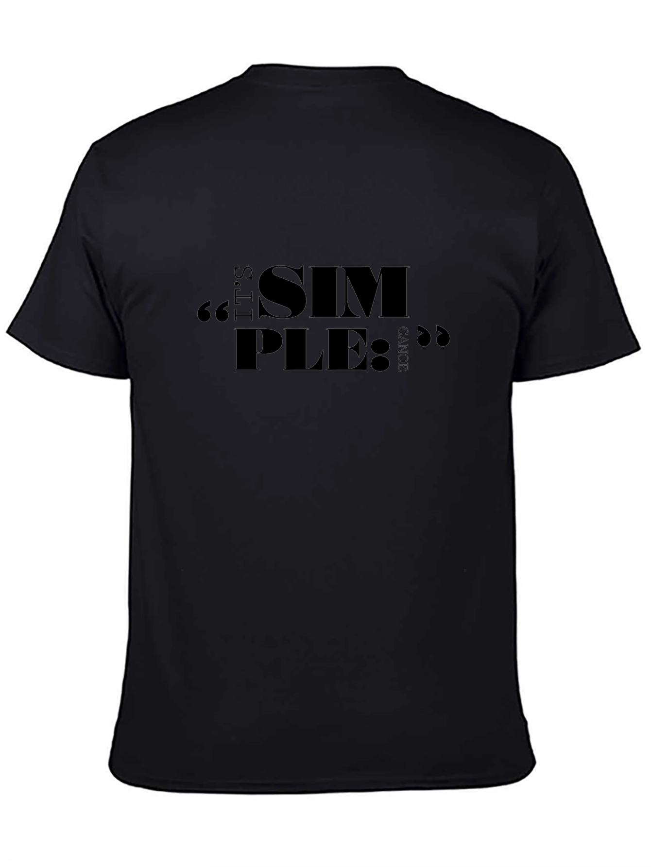 Simple Canoe T-Shirt - Black Relaxed Fit
