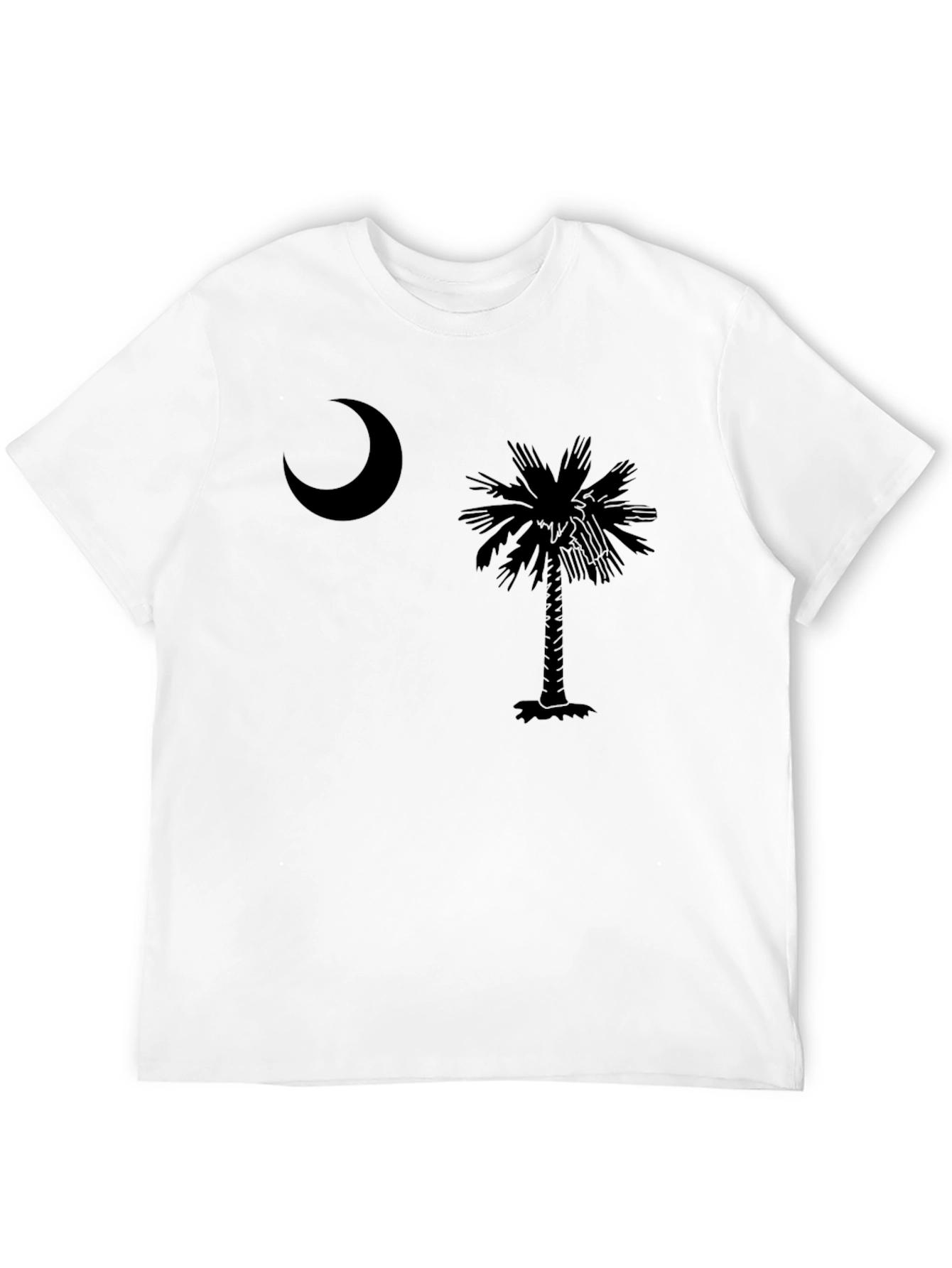 Mens Black Palmetto Tree & Moon Graphic Tee