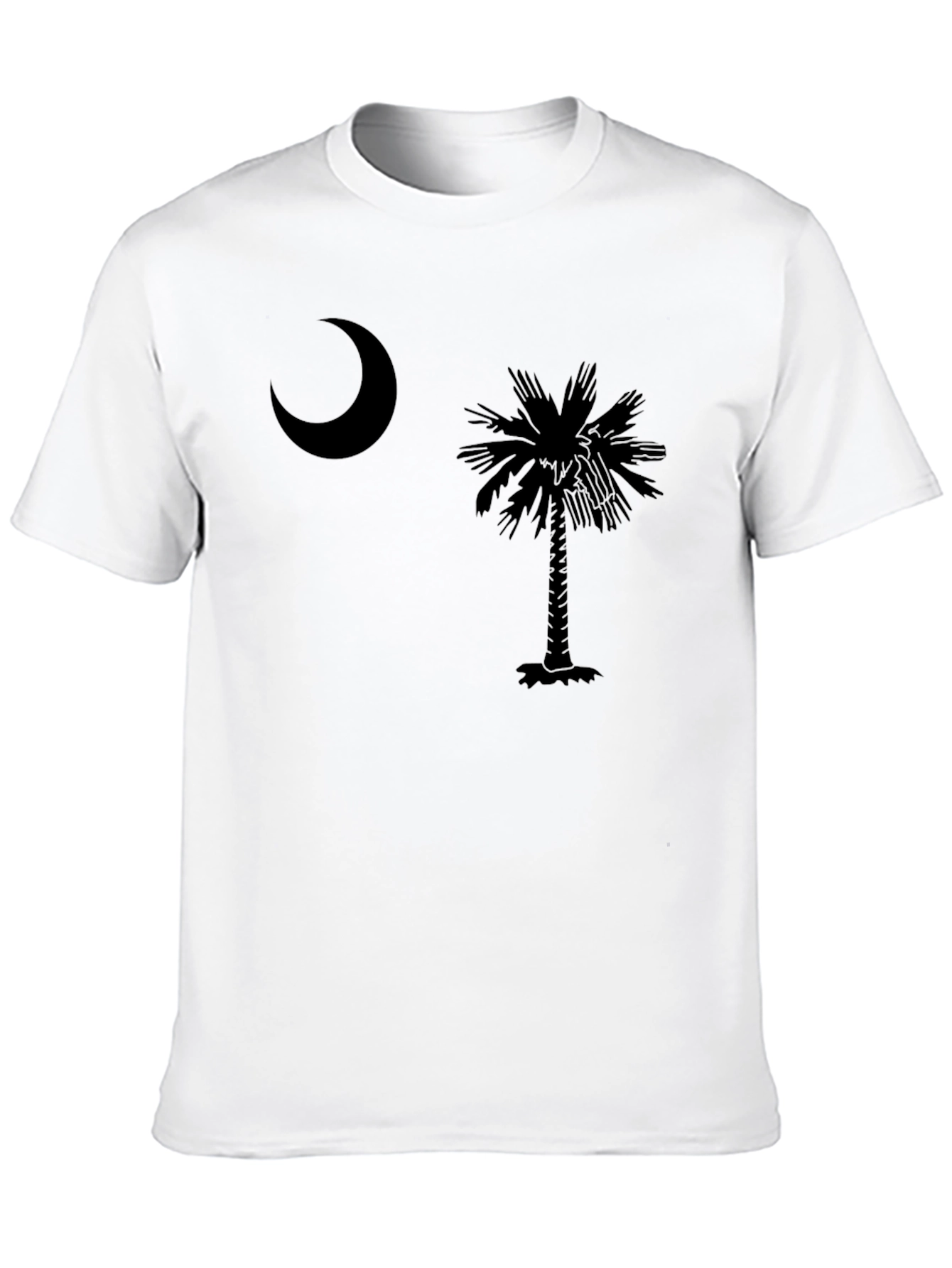 Mens Black Palmetto Tree & Moon Graphic Tee