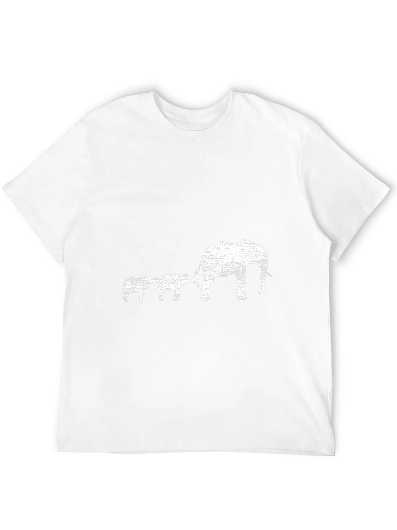 Elephant Family Graphic Tee - Black Cotton Casual T-Shirt