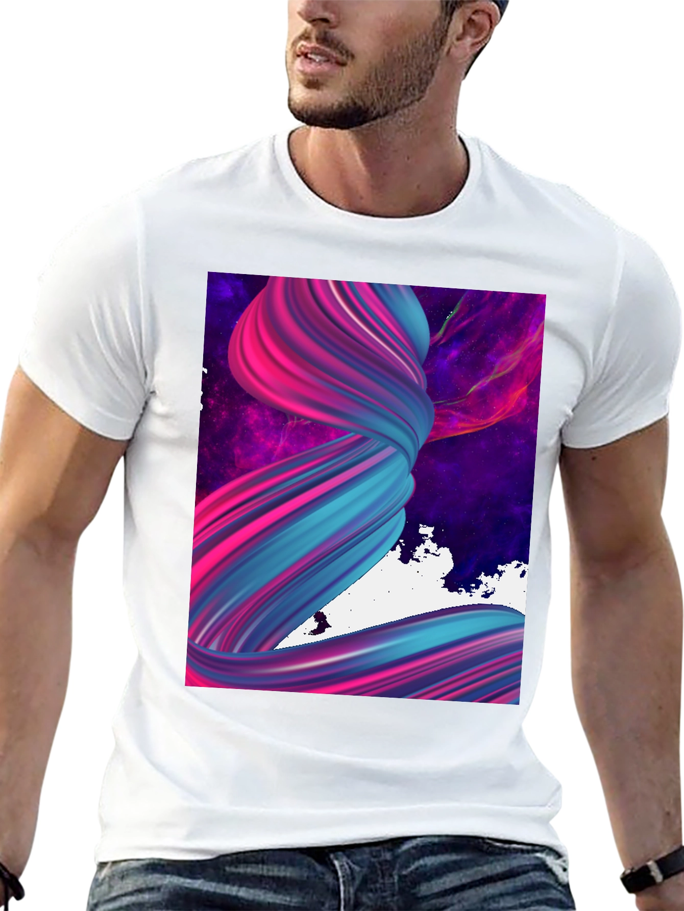 Abstract Swirl Graphic Tee - Modern Art T-Shirt