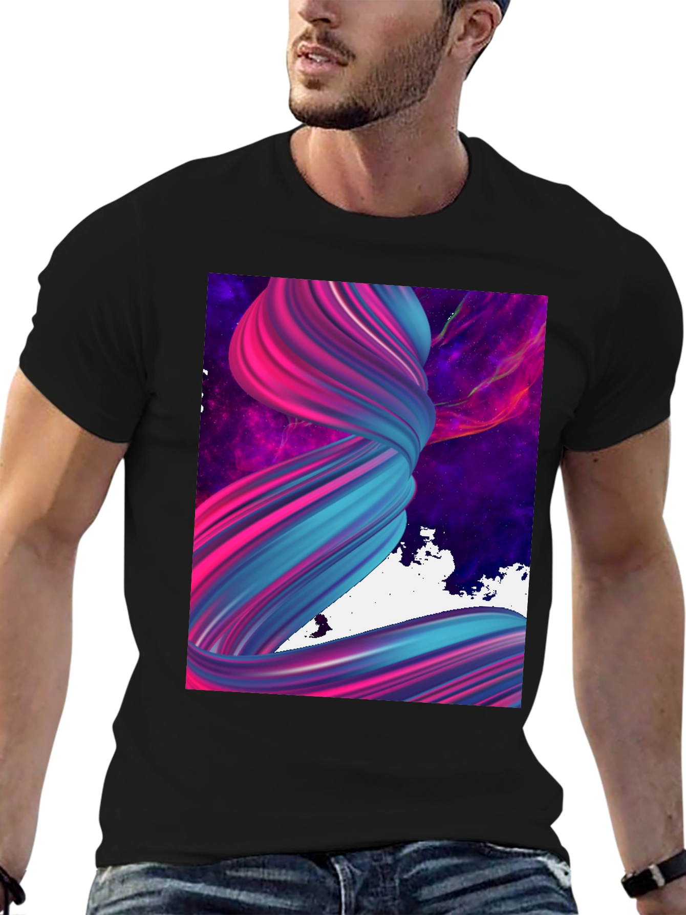 Abstract Swirl Graphic Tee - Modern Art T-Shirt