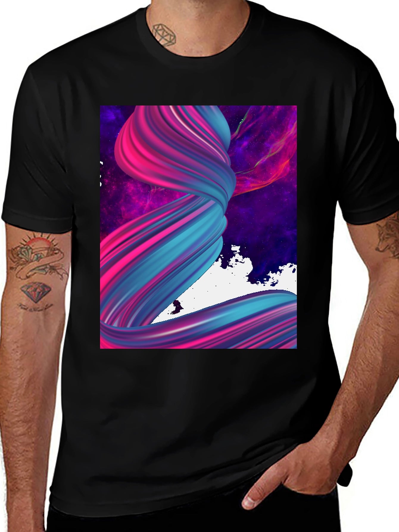 Abstract Swirl Graphic Tee - Modern Art T-Shirt