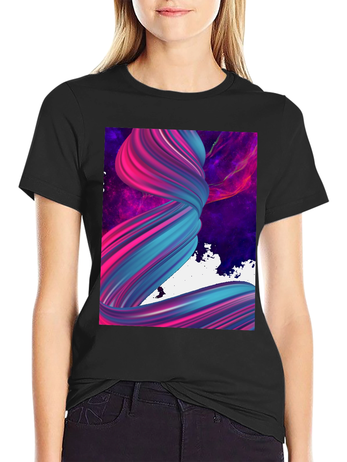 Abstract Swirl Graphic Tee - Modern Art T-Shirt