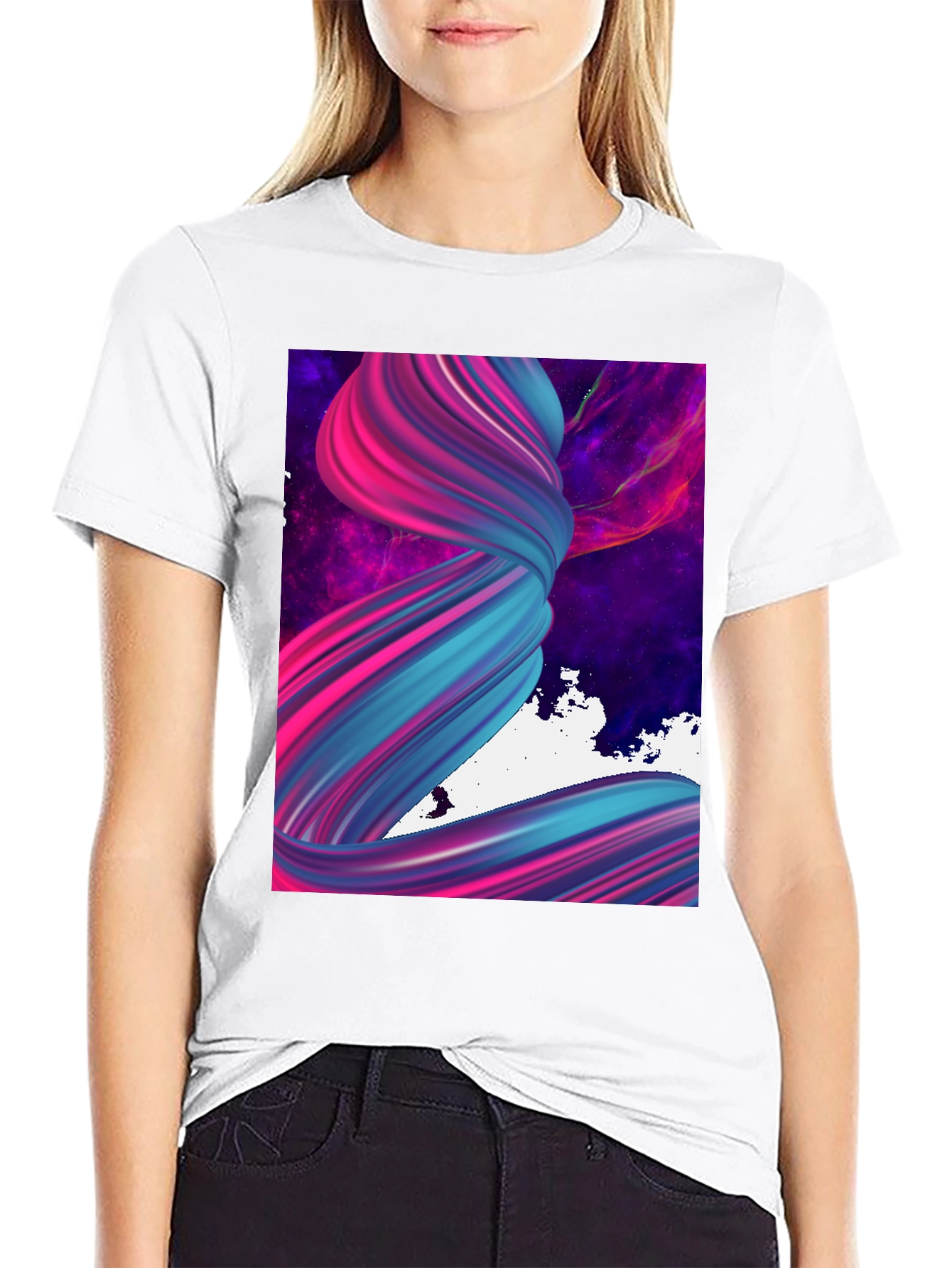 Abstract Swirl Graphic Tee - Modern Art T-Shirt