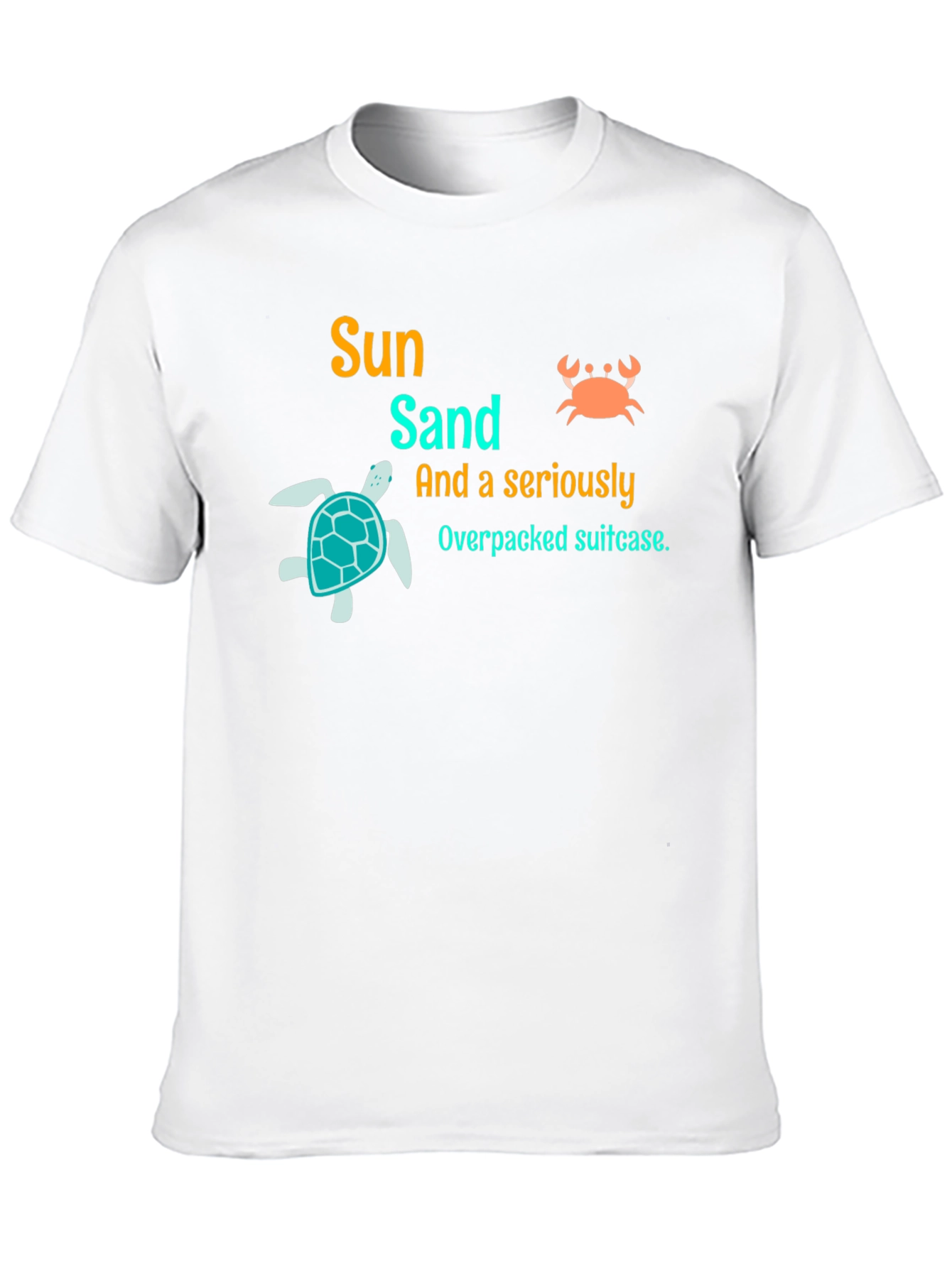 Sun Sand Overpacked Suitcase Black Graphic Tee