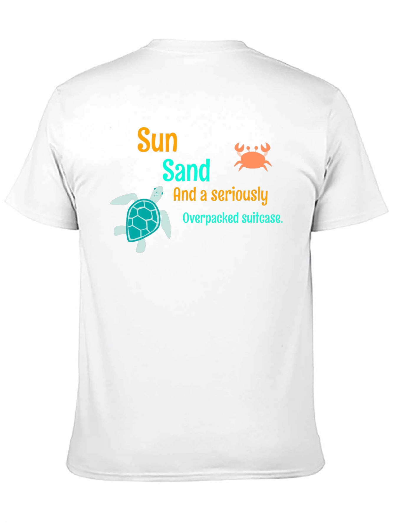 Sun Sand Overpacked Suitcase Black Graphic Tee