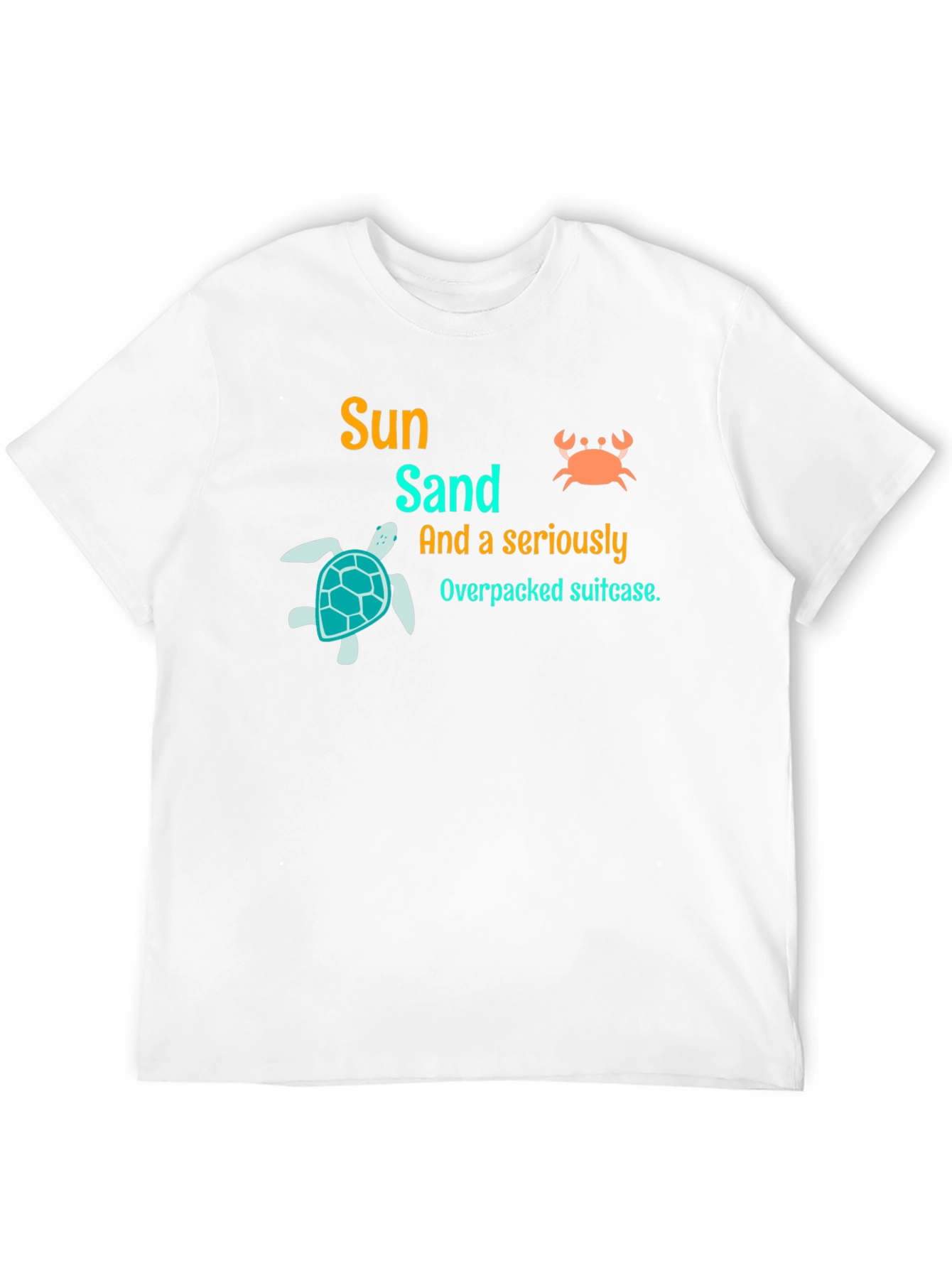Sun Sand Overpacked Suitcase Black Graphic Tee