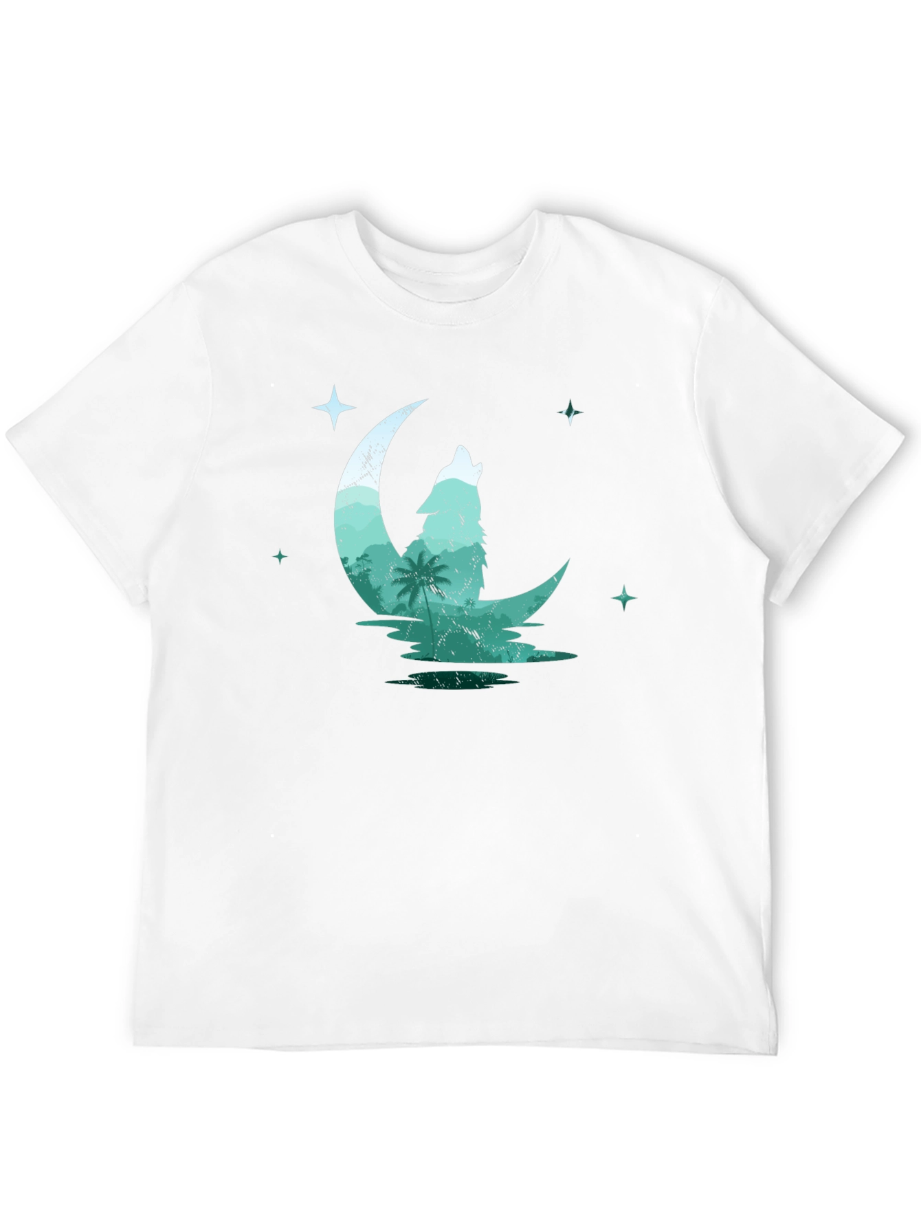 Wolf Moon Graphic Tee - Black Cotton T-Shirt